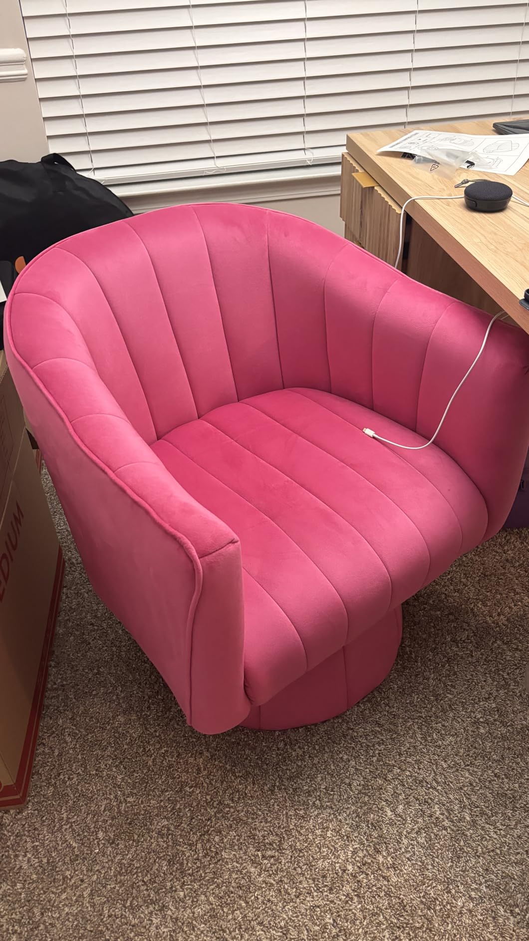 YSICK Swivel Accent Chair,360 Degree Swivel Barrel Chairs, Mid-Century Chair with Wide Upholstered, Modern Velvet Fabric, Round Armchair for Living Room, Lounge, Bedroom customer photo 1