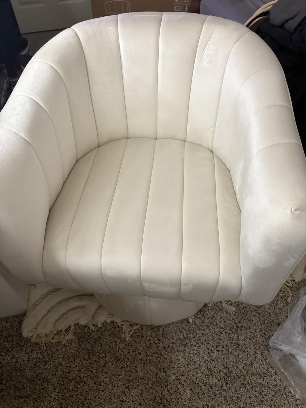 YSICK Swivel Accent Chair,360 Degree Swivel Barrel Chairs, Mid-Century Chair with Wide Upholstered, Modern Velvet Fabric, Round Armchair for Living Room, Lounge, Bedroom customer photo 2