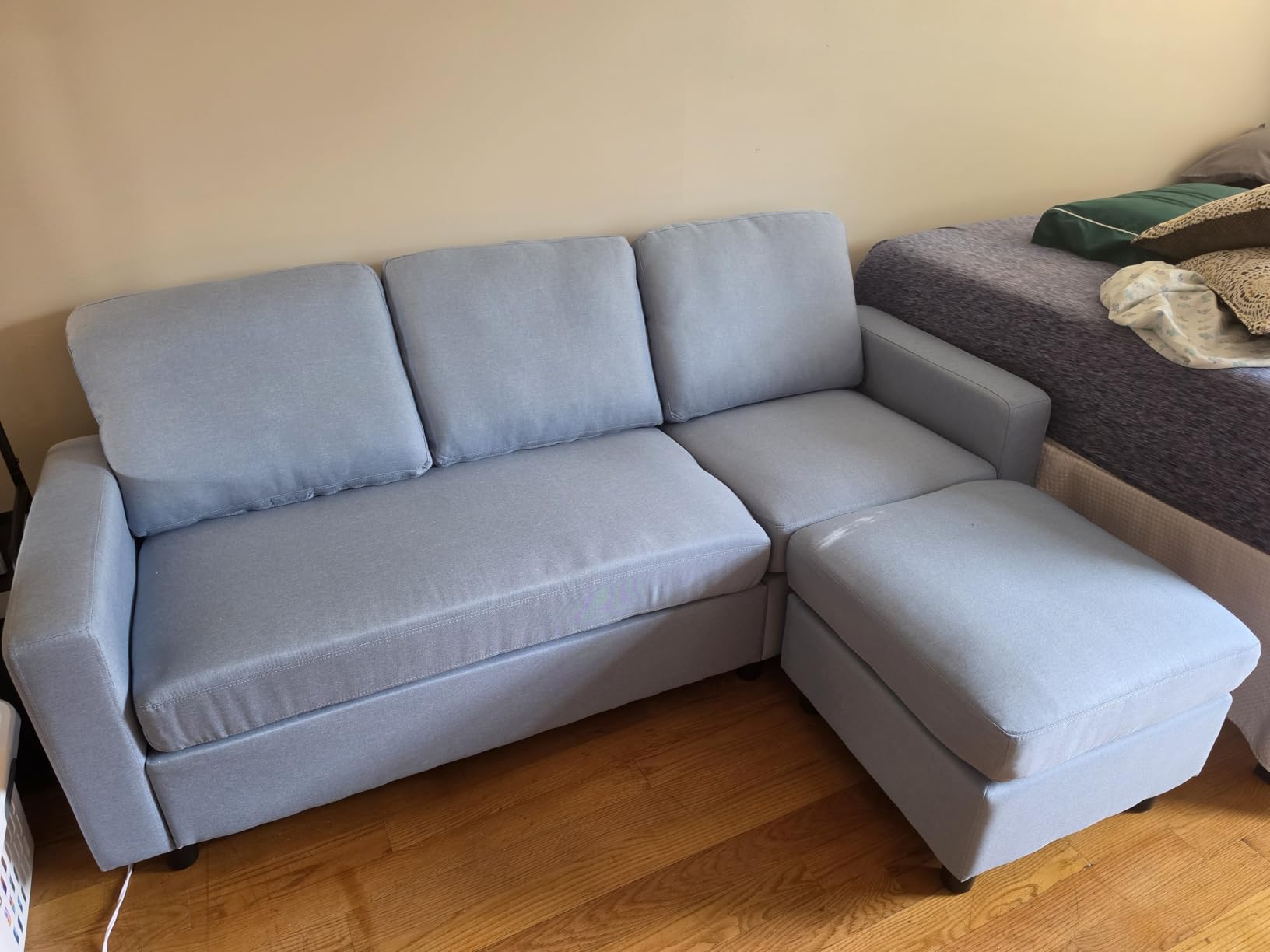 Best Choice Products Modern Loveseat Sofa for Living Room, Corduroy Recliner, Removable Cover, Spring Cushions, Solid Wood Frame, Easy Assembly for Small Spaces, 82in - Ivory customer photo 1