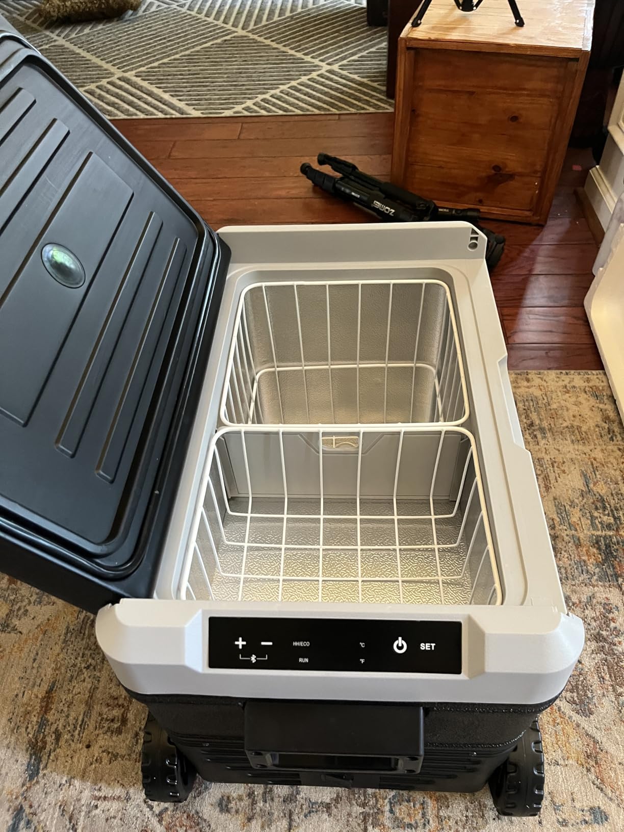 EUHOMY 12 Volt Refrigerator, 35QT(33L) Dual Zone Electric Cooler, Portable Freezer 12V/24V DC 110-240V AC, 12V Fridge -4℉~68℉, 12V Cooler with Wheels & Basket for Travel, Truck, Camping, Boat customer photo 1