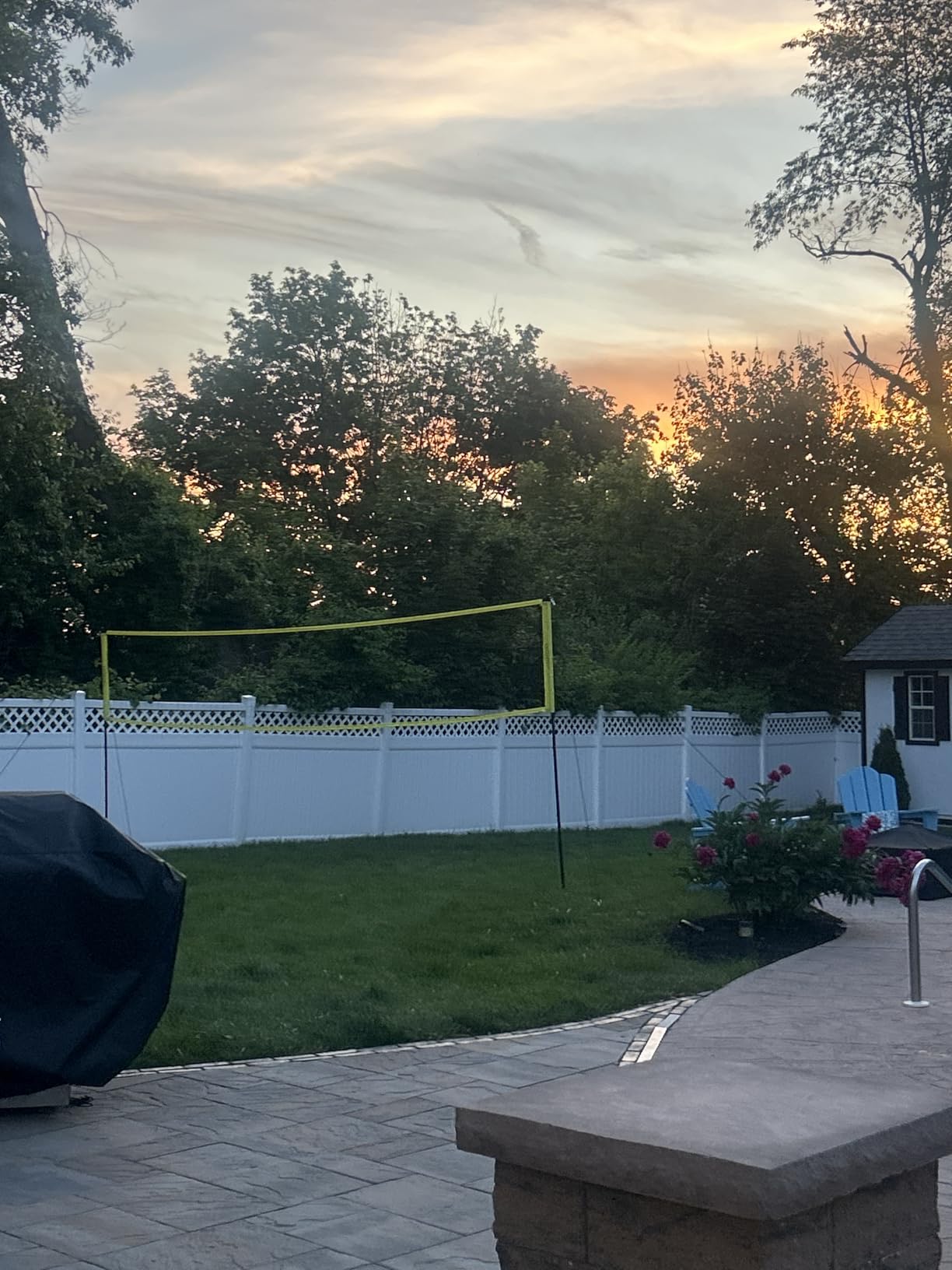Outdoor Portable Volleyball Net System - Adjustable Height Poles with Soft Volleyball Ball, Pump, Hammer, Boundary Line, and Carry Bag for Backyard, Beach, Lawn customer photo 2