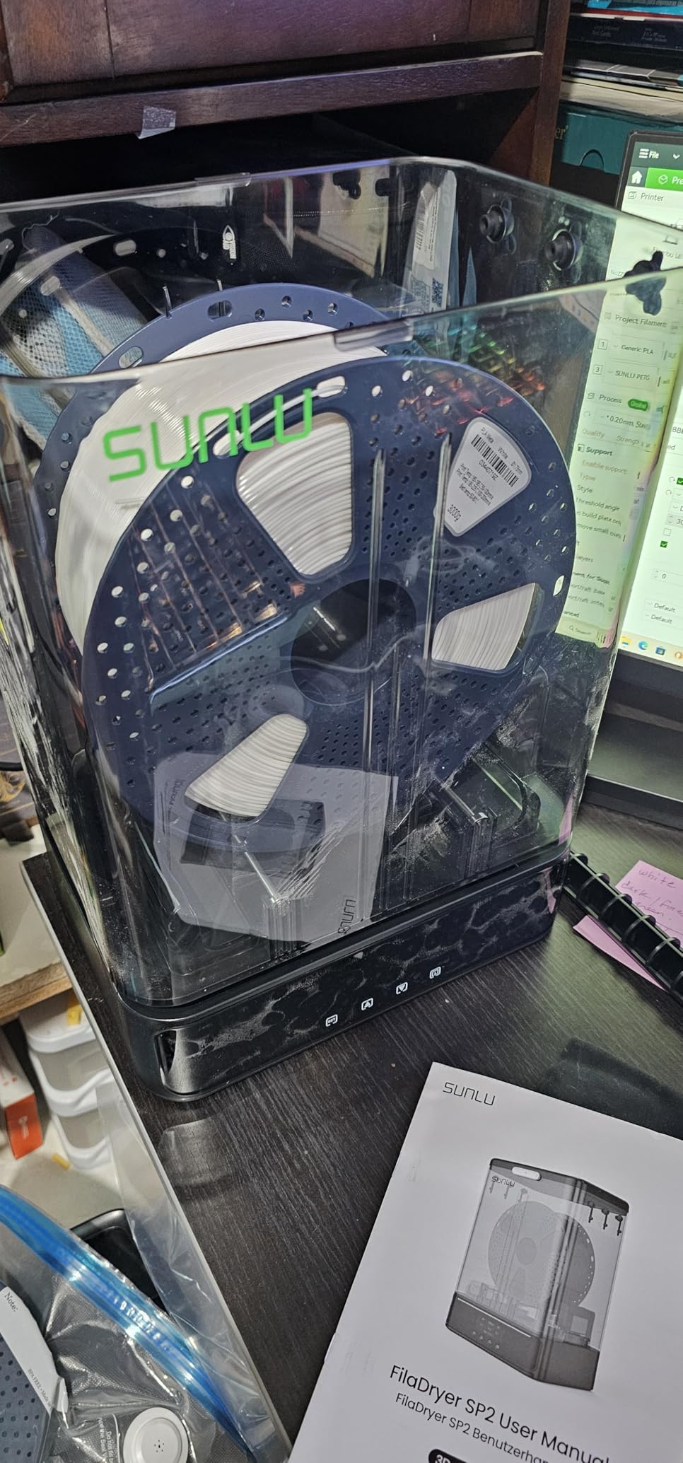 SUNLU 3KG Filament Dryer SP2 & Storage Box, 70C Max Temperature and 15min Fast Heating for 3D Printer Filament Drying and Sealing with Heat Control, Compatible with 1.75mm/2.85mm PLA PETG TPU ABS ASA customer photo 1