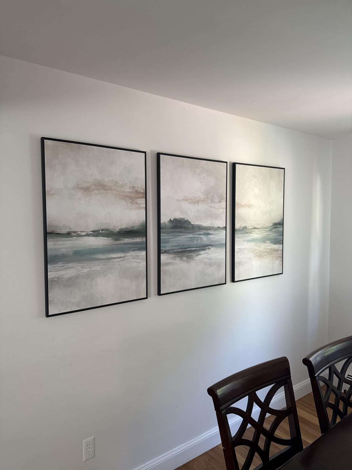 Large Framed Abstract Nature Landscape Wall Art for Living Room, Set of 3 Modern Canvas Prints Paintings Artwork for Walls, Green Lake Pictures for Hallway, Dining Room, Office Wall Decor 24x36 Inch customer photo 2