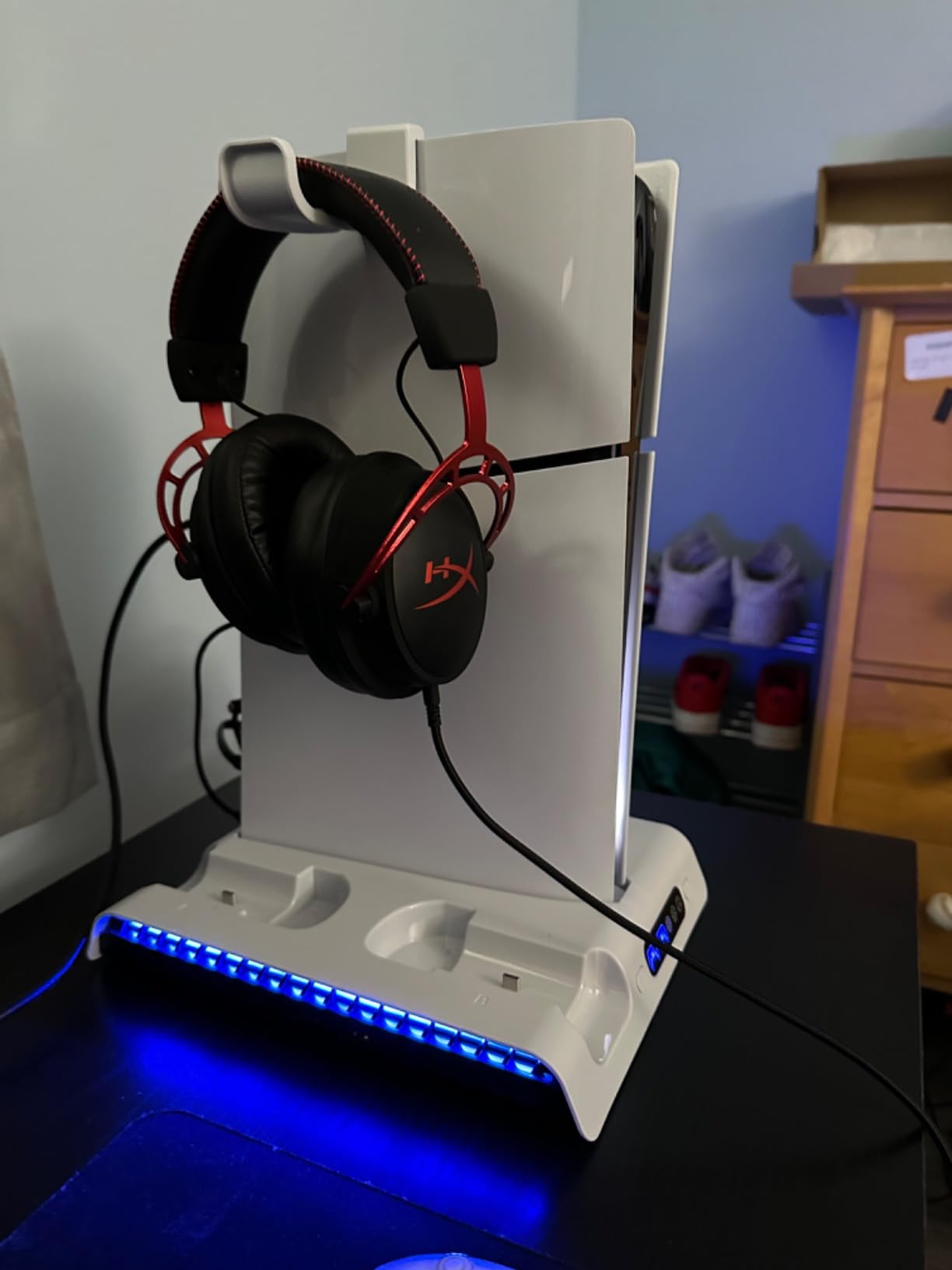 FASTSNAIL Charging Stand with Cooling Fan for PS5 Original/Slim/Pro, Dual Controller Charger Station with 9 RGB Lights, Headset Hook, 3 Cooler Fans and LED, Accessories Kit for PS5/Slim/Pro Console customer photo 2