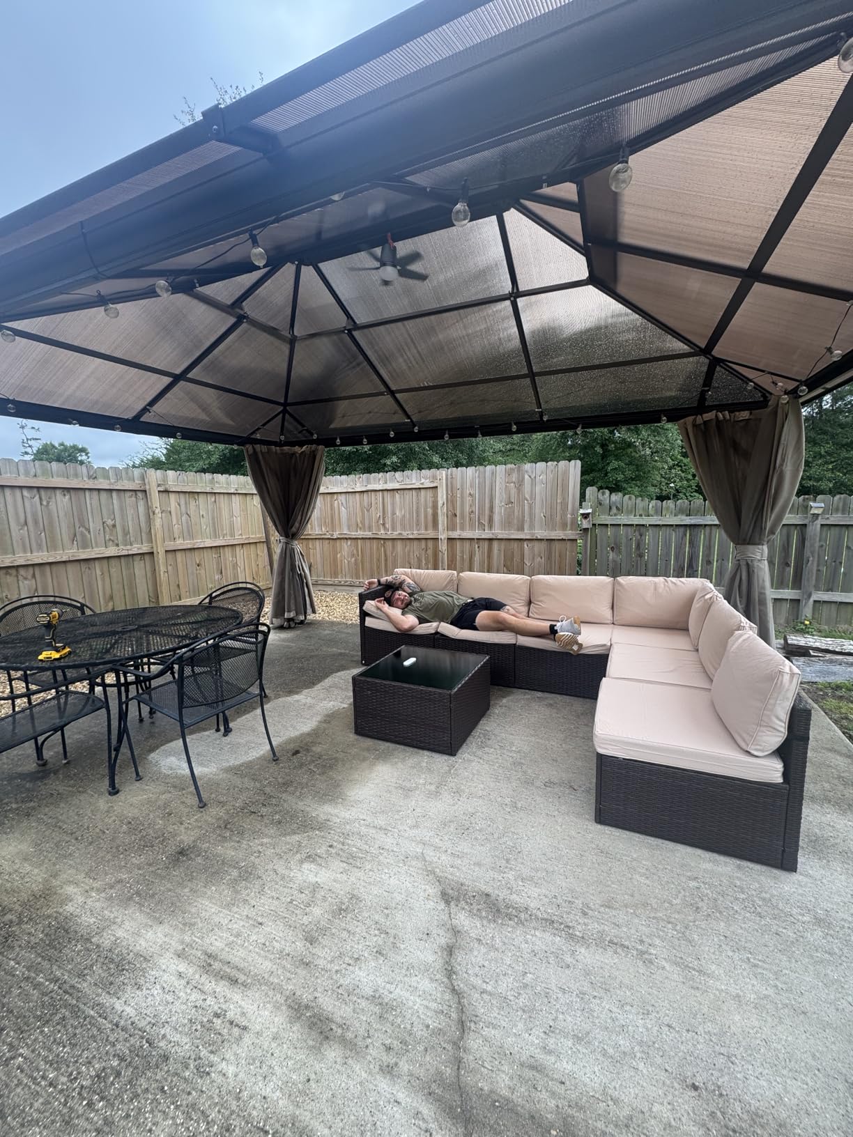 Pamapic 7-Piece Outdoor Sectional Furniture Set, All-Weather Wicker Patio Sofa with Washable Cushions, Gray Waterproof Rattan Conversation Set for Backyard, Poolside, Garden (Gray Cushions) customer photo 2