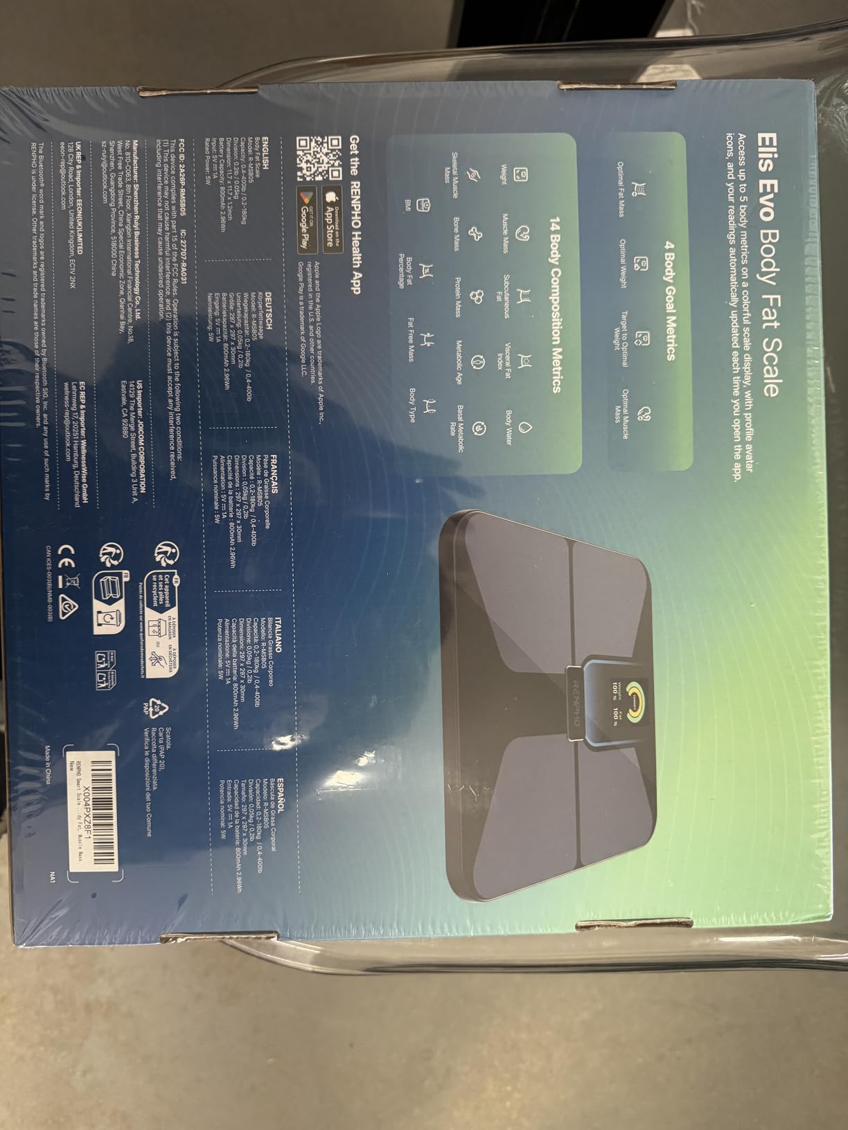 RENPHO Scale with BMI, Body Fat, Muscle Mass, Smart Scale for Body Weight, Wi-Fi & Bluetooth Body Composition Scale, Rechargeable, Elis Evo customer photo 2
