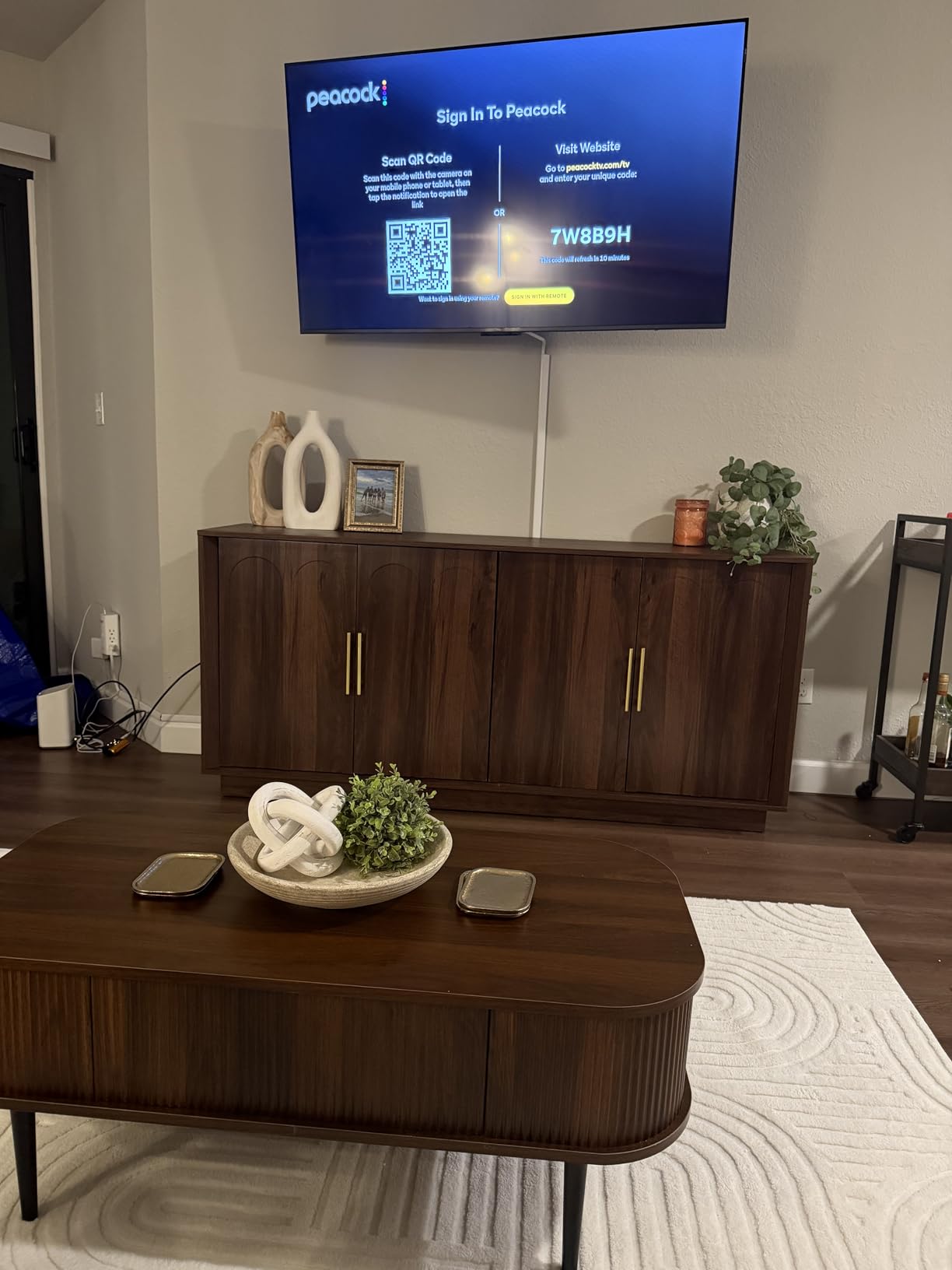 FORTUNETEC Sideboard Buffet Cabinet with Storage, Mid Century Modern Accent Cabinet with Arched Doors, Modular Media Console, Minimalist Credenza for Living Room Kitchen Dining Room Entryway, Walnut customer photo 2