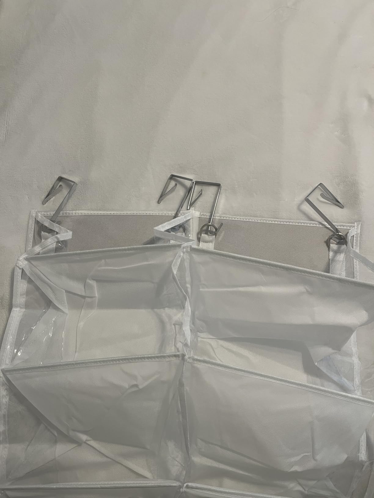 UVIAHOMI 20-30 Pairs Over the Door Shoe Organizer, Clear Pockets Hanging Shoe Storage for Closet, 10-Tier Door Shoes Rack, Handing Shoes Holder Fit All the Family's Sneakers, Boots, Heels, Black customer photo 1