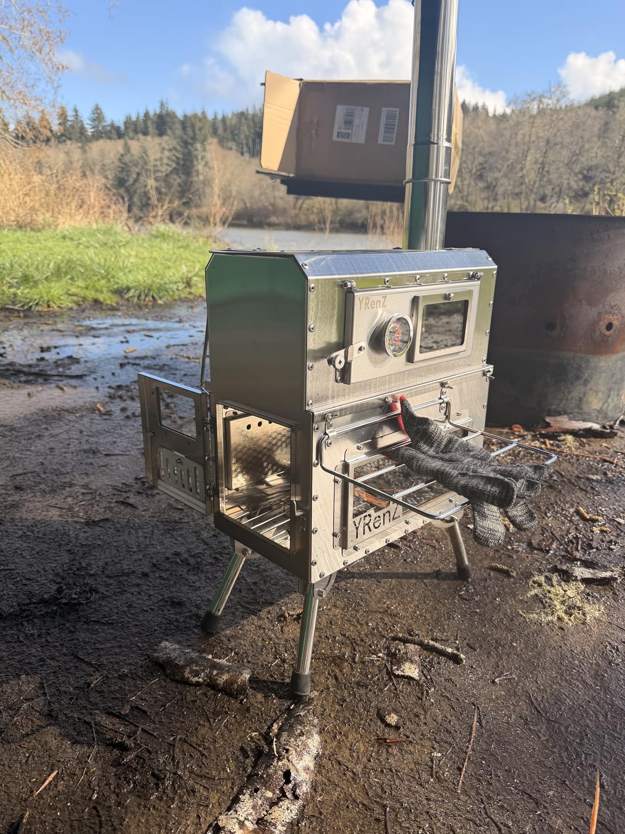 Tent Stove Wood Stove with Oven - 2-in-1 Dual-Use Outdoor Camping Oven for Tent Cooking, Stainless Steel High Temperature Stove customer photo 1
