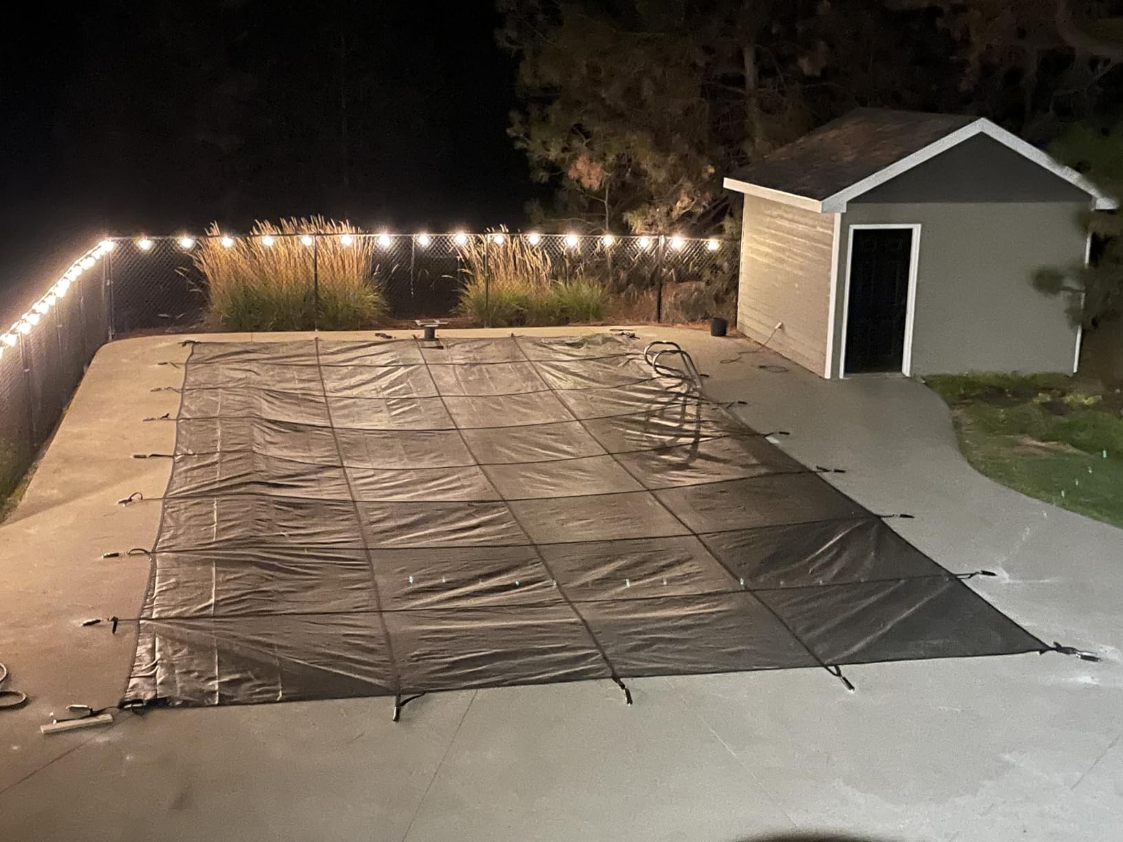 Superior 99% Shading Rate Inground Pool Safety Cover, Fits 18x36ft Rectangle Swimming Pool, Mesh Pool Cover for Inground Pools, Winter Inground Pool Cover with Safety Net and Installation Tools - Tan customer photo 1