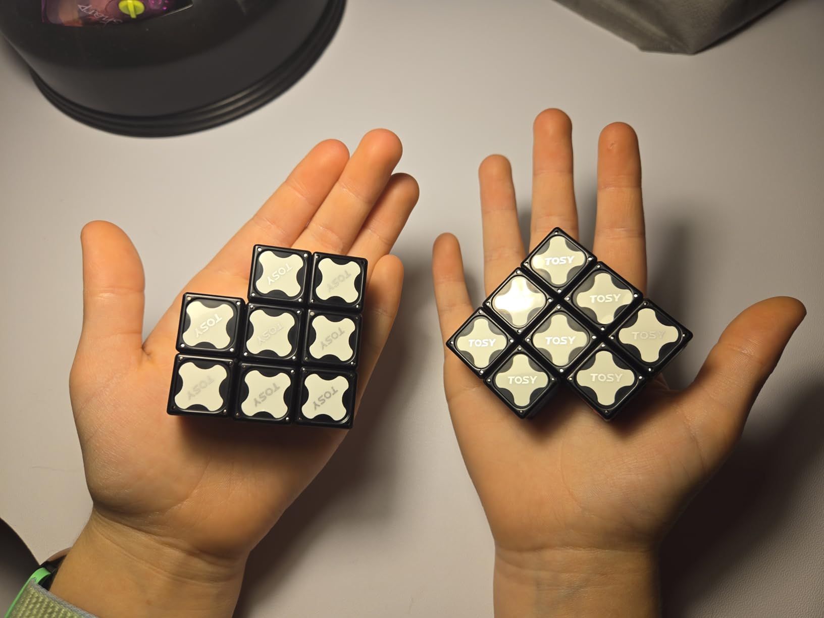 TOSY Magnet Fidget Spinner Mini - 8 Blocks, 3 in 1 Toy: Transformable Fidget Spinner, Infinity Cube, 2x2 Puzzle Cube, STEM Sensory Stress Relief Toy for Kids/Adults customer photo 2