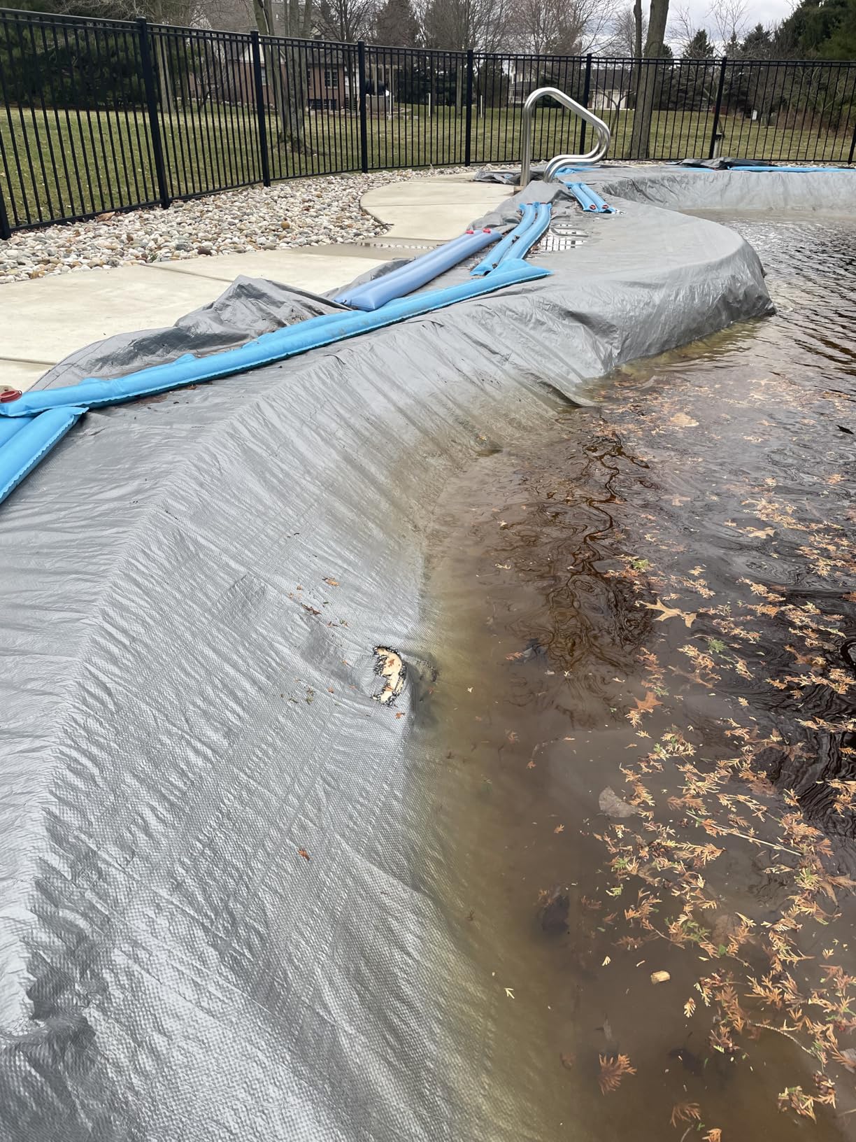 Pool Mate 20 x 40 ft Classic Silver Winter Pool Cover for Inground Pools, 5 ft Overlap (25 x 45 ft Cover Size), Solid 8 x 8 Scrim, 2.36 oz/yd2, 10-Year Warranty customer photo 1