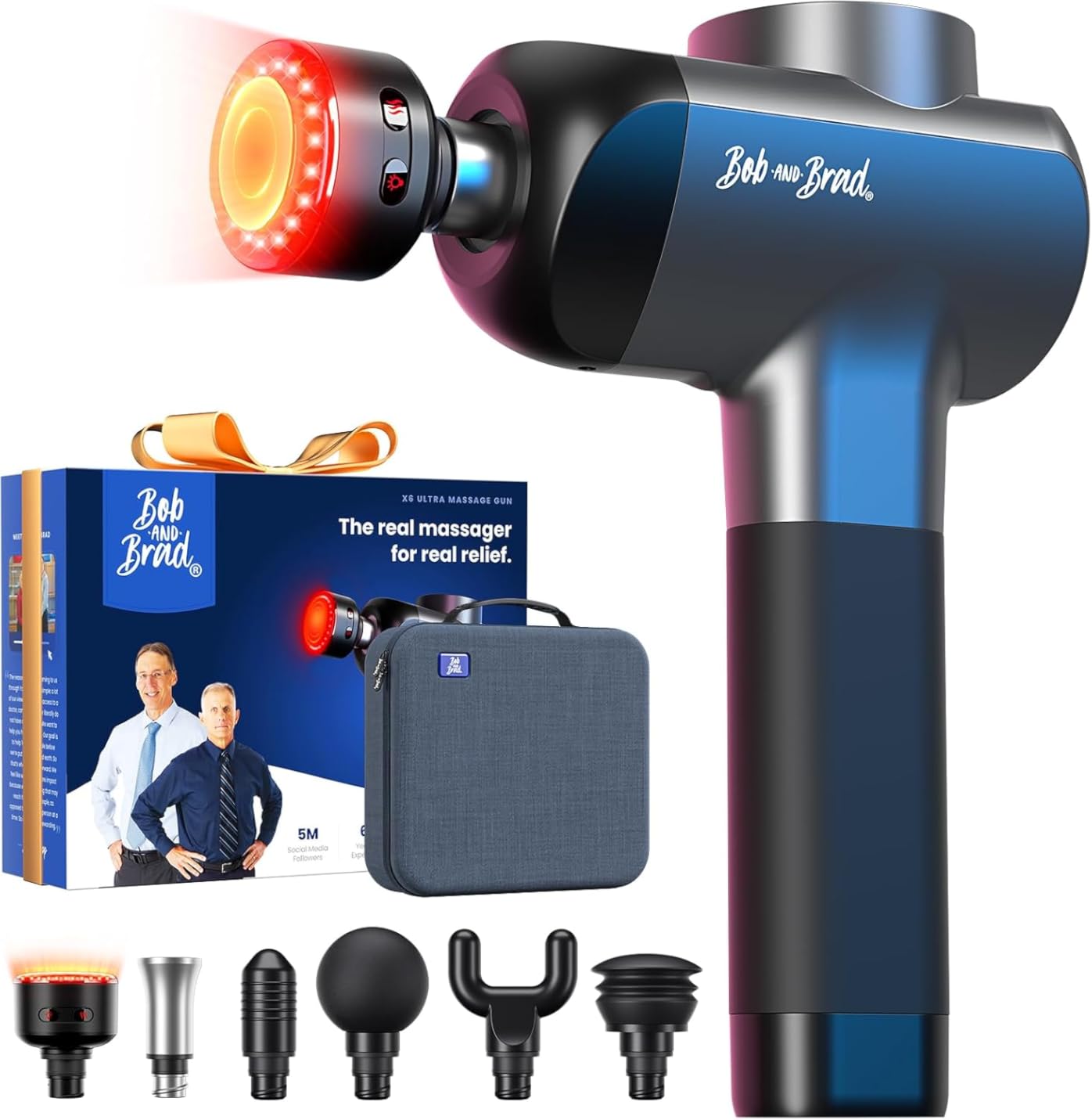 BOB AND BRAD X6 Ultra Massage Gun with Heat and Infrared Light, Metal Head, Professional Percussion Deep Tissue Muscle Massager Gun for Athletes with 6 Replacements customer photo 1