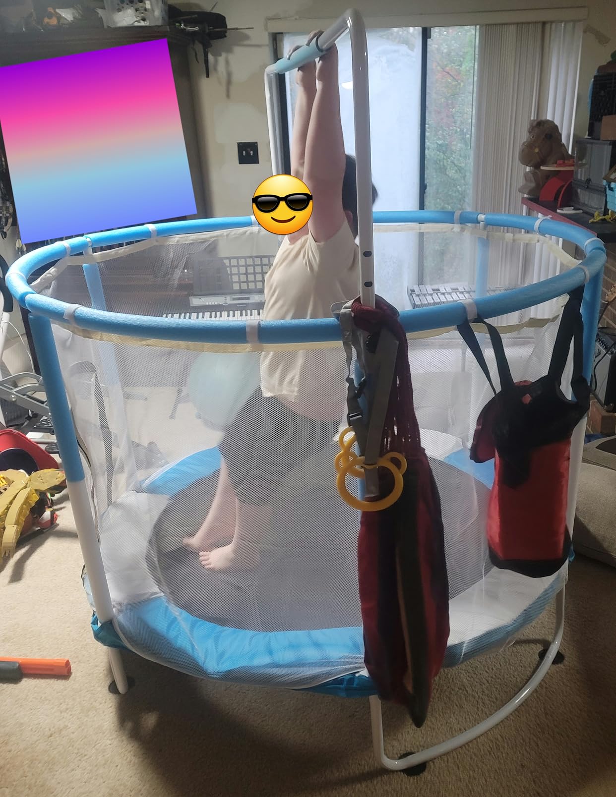 5FT Trampoline for Kids Baby Toddler, 60'' Indoor/Outdoor Kids & Adults Trampoline with Enclosure Net for Boys Girls Christmas Birthday Gifts customer photo 1