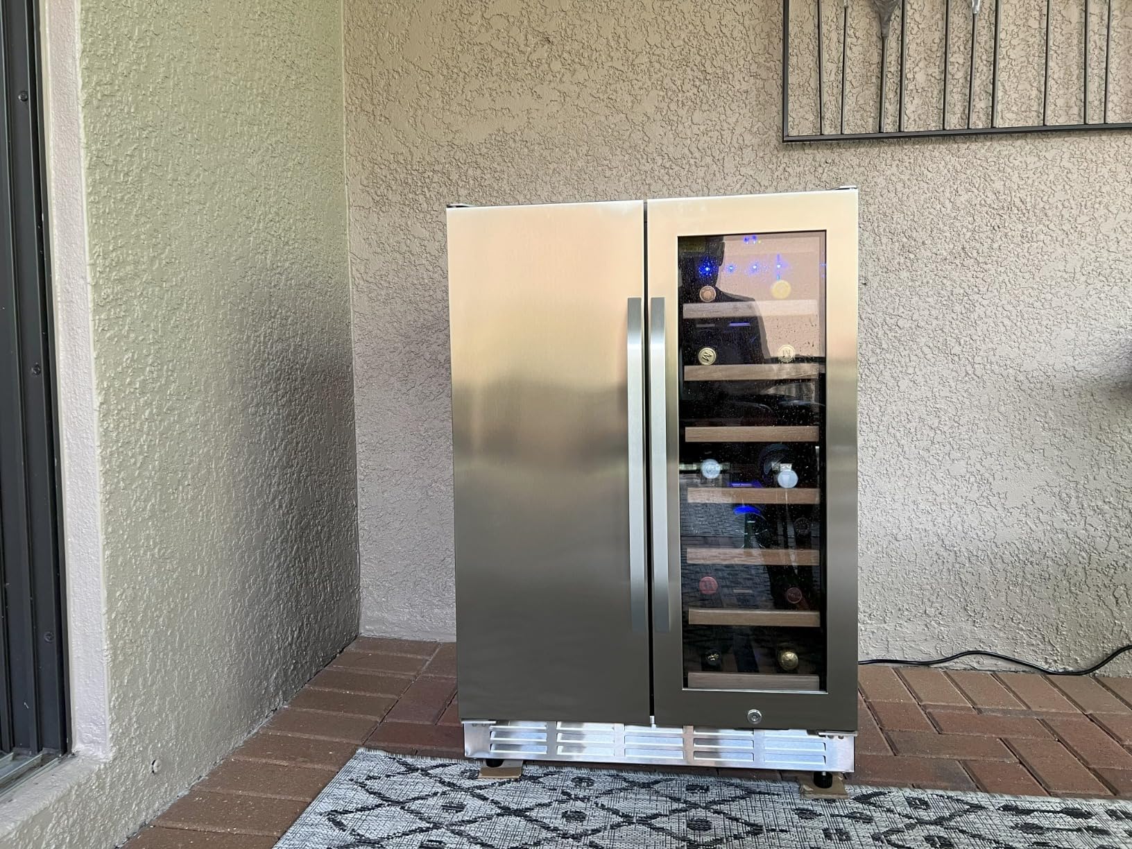 Mojgar 24-Inch Under Counter Beverage Refrigerator, Indoor/Outdoor Fridge with Double Drawer Storage, Quiet 38dB Compressor & Weather-Proof Stainless Steel - Beverage Fridge for Home, Patios, Restaurants customer photo 1