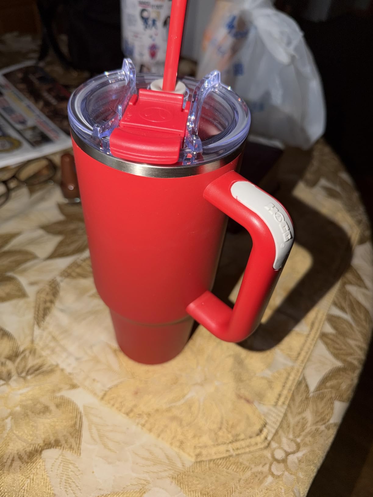 Hogg Big Swig 40 oz Tumbler with Handle and Straw - Red, 40oz Insulated Stainless Steel, Water Tumbler with Straw, Water Cup with Handle, Versatile Leak Proof Lid customer photo 2
