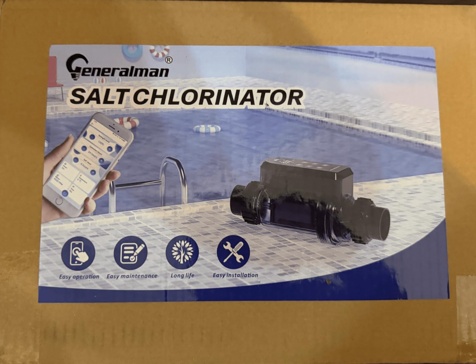Salt Water Pool Chlorinator System - Smart Saltwater Chlorine Generator with Titanium Cell, FCC & ETL Certified, Wi-Fi & App Control, Digital Panel, Self-Cleaning, for Pools up to 40,000 Gallons customer photo 1