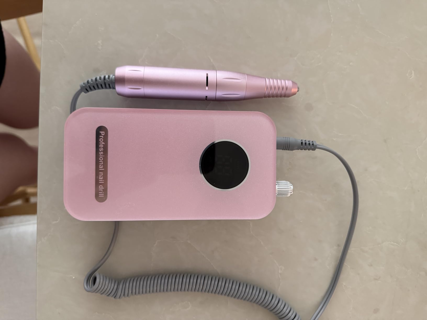 Professional Nail Drill Electric File 45000RPM, Portable Rechargeable Electric Nail File with 11 Drill Bits & 50 Sanding Bands, Low Noise Nail Drill Kit for Acrylic Gel Nails, Salon & Home Use, Pink customer photo 2
