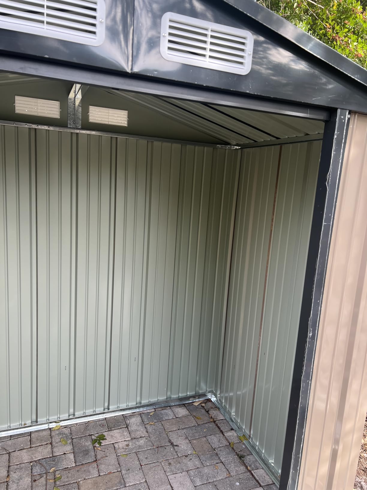 Aoxun 6'x4' Outdoor Metal Storage Shed with Lockable Door- Ideal for Tools, Garden Equipment & Bikes, Perfect for Patio Placement(Base Included/Brown) customer photo 1