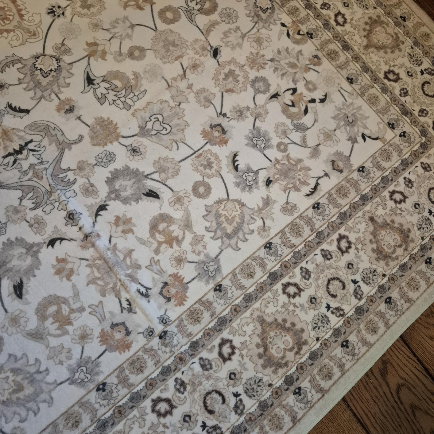 5x7 Area Rugs Living Room Rug: Washable Vintage Boho Rug No Slip Stain Resistant Soft Carpet Indoor Floor Floral Large Carpets for Bedroom Dining Room Farmhouse Nursery Hallway Home Office Beige customer photo 2