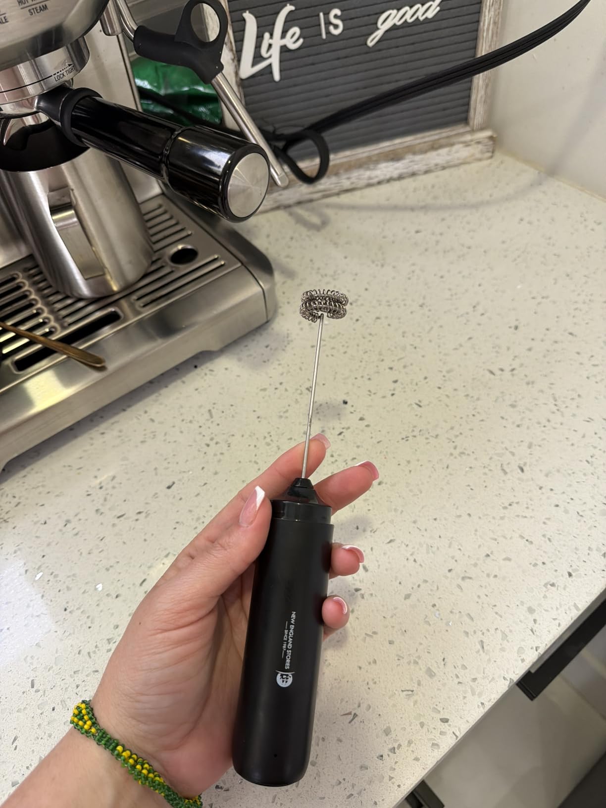 Rechargeable Milk Frother Handheld, 2-IN-1 Dual Spring Whisk Electric Frother Wand for Cappuccino Latte Macchiato, Portable Drink Mixer for Coffee, Matcha, Hot Chocolate customer photo 1