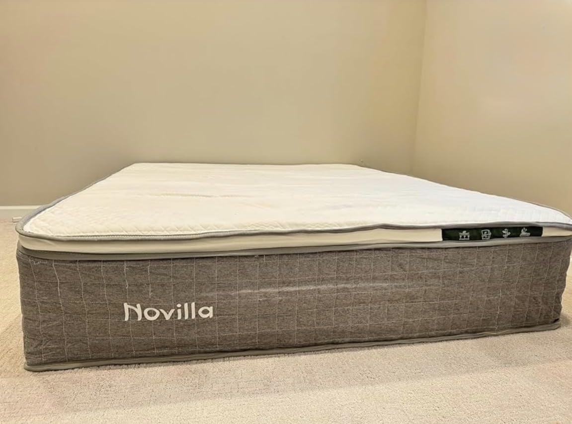 Novilla 14 Inch Queen Size Mattress,Hybrid Queen Mattress with Gel Memory Foam, Cool-to-Touch Nylon Blend & Pocketed Coils for Adaptive Body Support & Motion Isolation CertiPUR-US Certified customer photo 2
