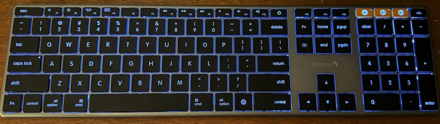 ProtoArc Backlit Wireless Keyboard for Mac - K110-A Aluminum Bluetooth Keyboard for Mac, Adjustable Feet, Multi-Device, Ultra Slim Full Size Rechargeable, for MacBook Pro/Air, iMac - Space Gray customer photo 1