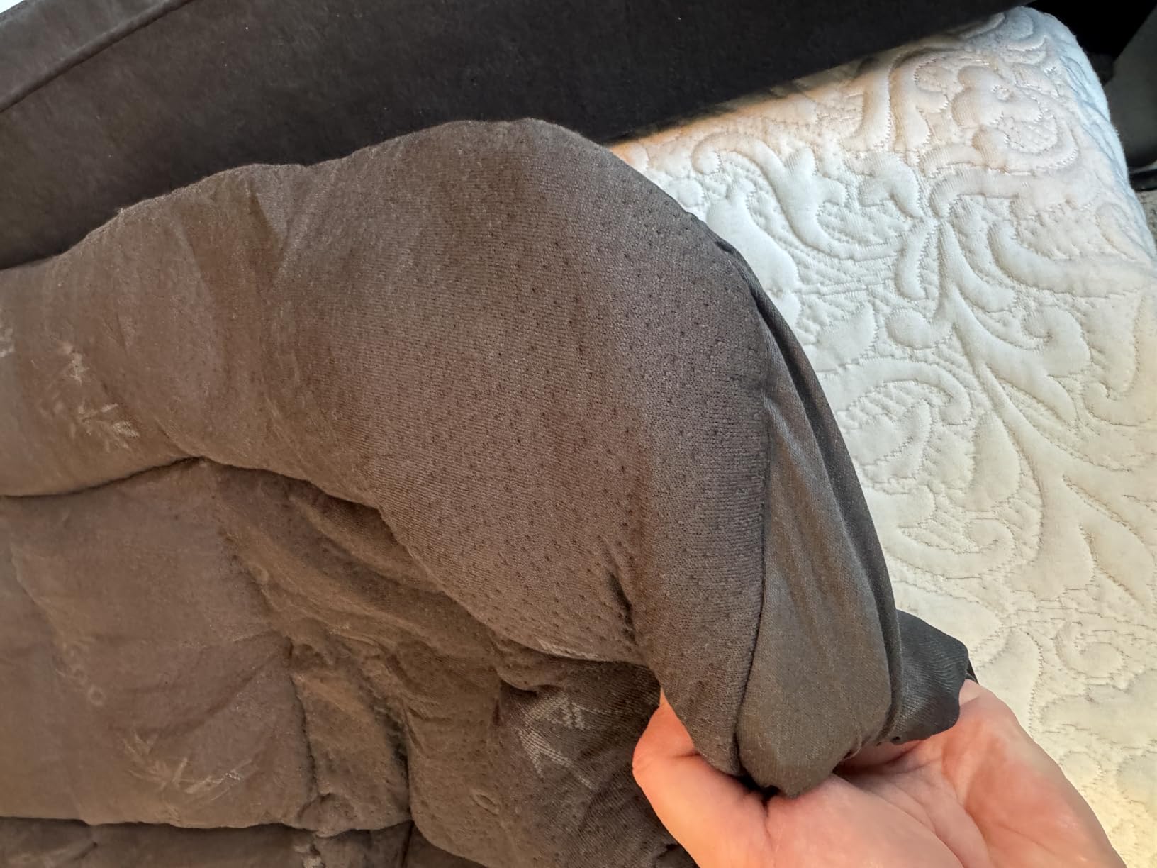 Niagara Sleep Solution Ultra Soft Queen Size Mattress Topper - Rayon Derived from Bamboo Pillow Top Mattress Pad for Back Pain Relief - Naturally Cooling for Hot Sleepers, Dark Gray customer photo 1