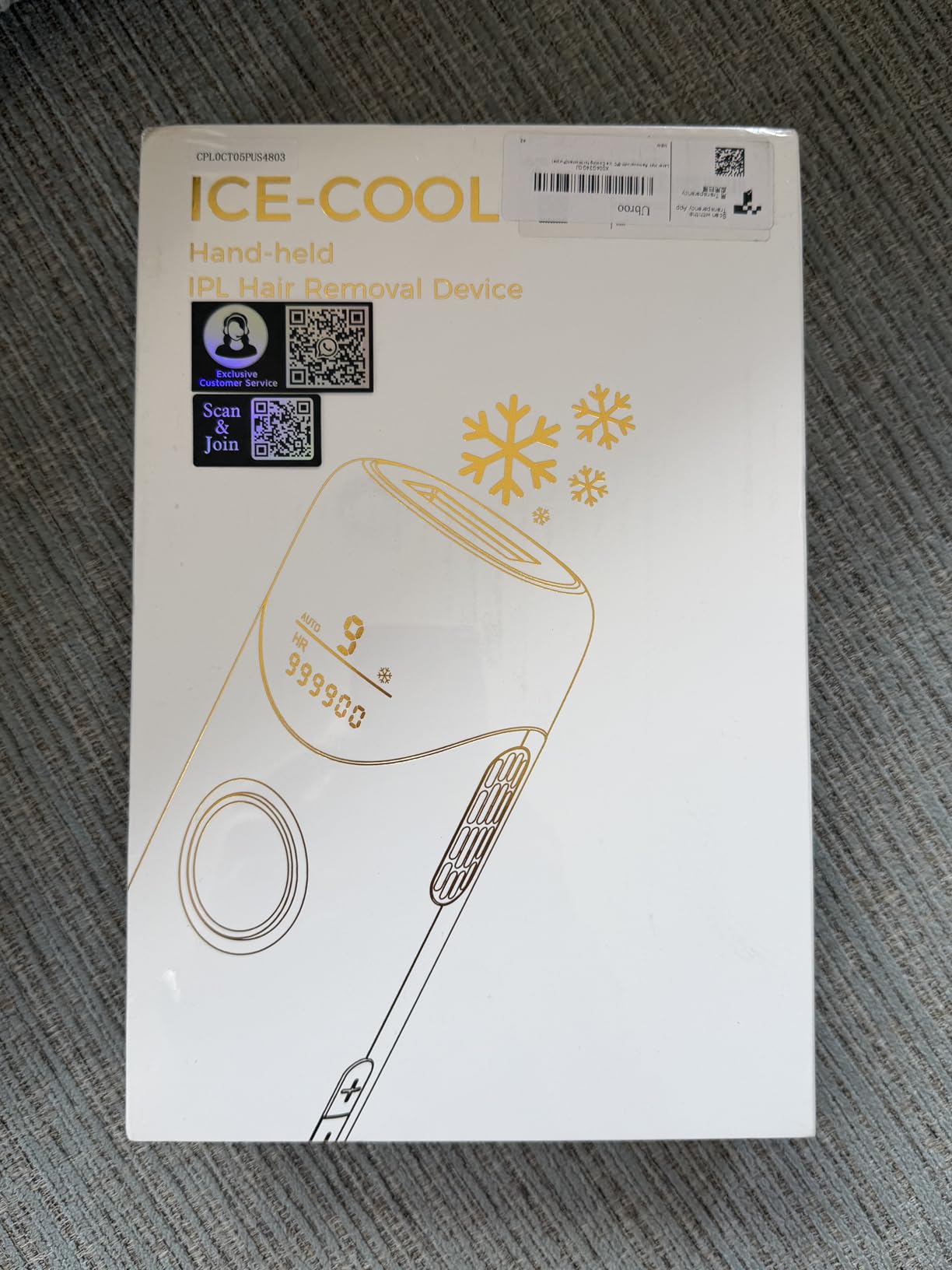 Ubroo Laser Hair Removal with 5 Celsius Ice Cooling, Hand-held Hair Removal Device IPL Hair Removal for Women and Men, Reduce Hair Regrowth, Full Body Use for Legs, Bikini, Armpits (Gold) customer photo 2
