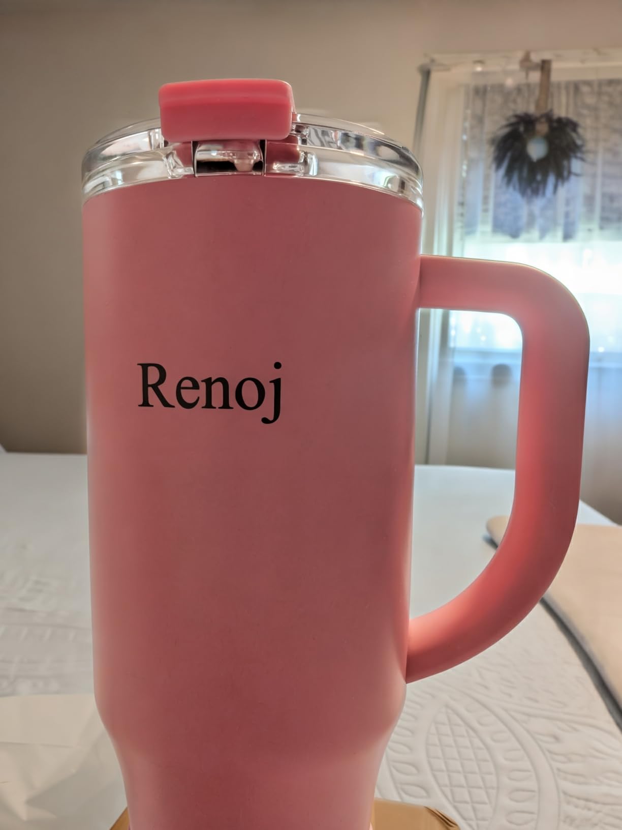 Renoj Insulated Mug 100% Leak Proof Insulated Water Bottle for Iced Coffee & Hot Drinks - Fits Car Cup Holder 32 oz customer photo 1