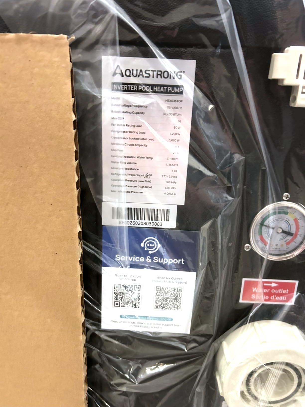 Aquastrong 39,000 BTU Top Discharge Inverter Swimming Pool Heat Pump, 115V Electric Pool Heater for Above Ground and Inground Pool, WiFi Capable Timer, Heating and Cooling Pool Heater for 9000 Gallons customer photo 1