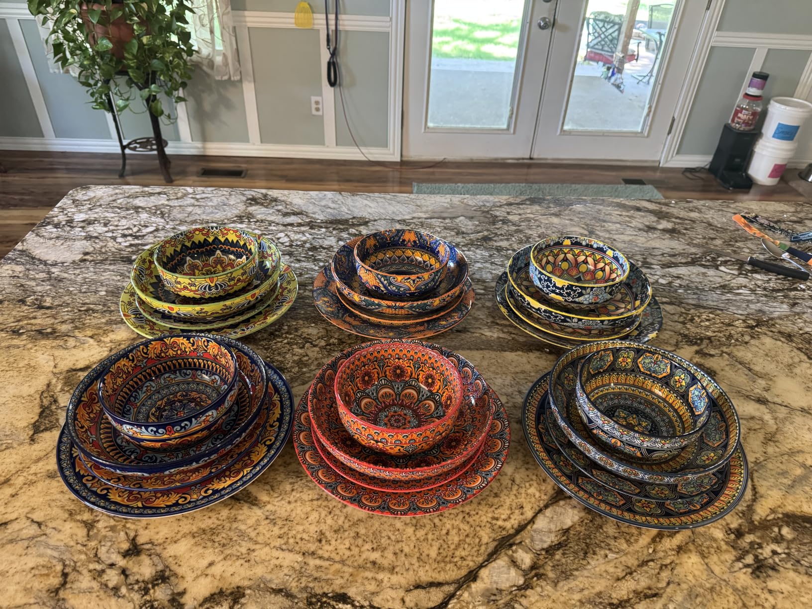 vancasso 24-Piece Dinnerware Sets, Plates & Bowls Sets Service for 6, Bohemian Porcelain Dishes Set for 6, Kitchen Dinner Set, Microwave & Dishwasher Safe, Scratch Resistant, Series KRVI customer photo 1