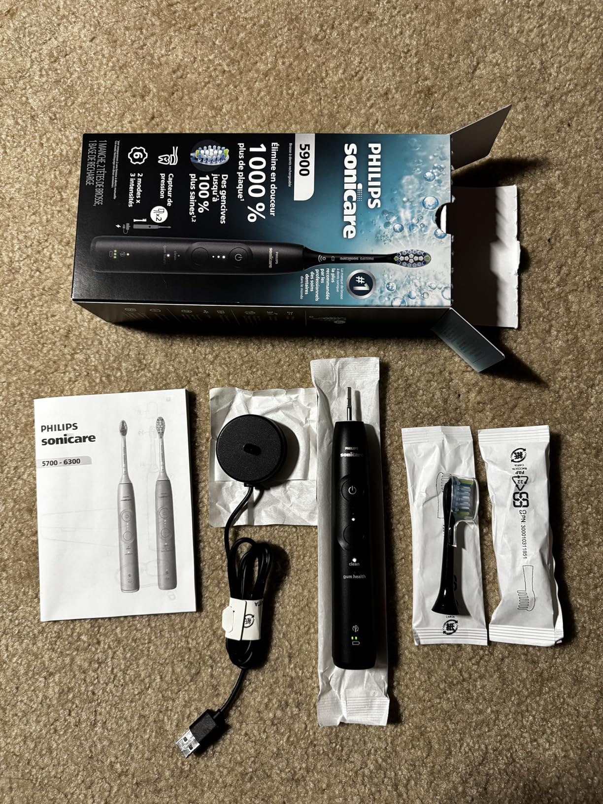 Philips Sonicare 5900 Series Electric Toothbrush, Pressure Sensor, 6 Brushing Settings, SmarTimer, BrushPacer, 21-Day Runtime, Gentle Professional-Clean Feel, for Sensitive Gums, Navy, HX7133/02 customer photo 2