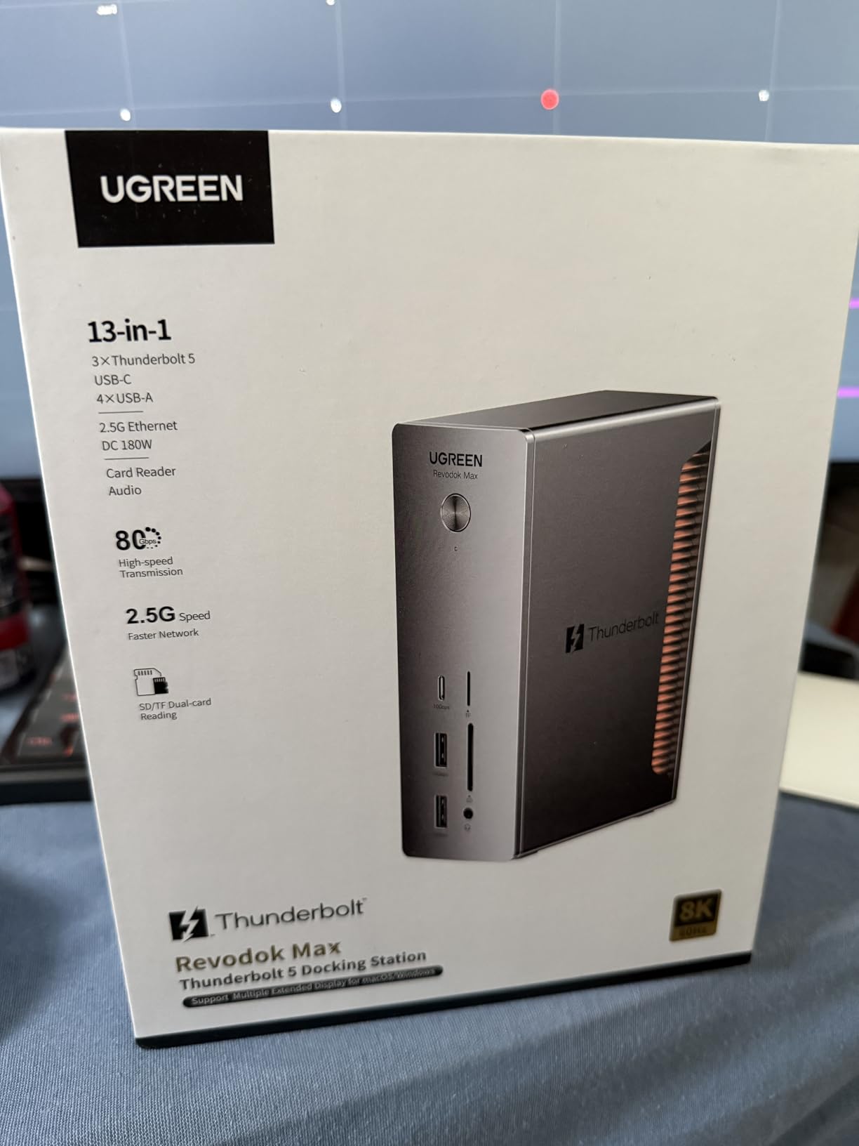 UGREEN 13-in-1 Thunderbolt 5 Docking Station, 120Gbps Max Transfer, 140W Power Charging, Single 8K@60Hz, Dual 6K@60Hz Display, Revodok Max 2131 with 2.5GbE, SD/TF 4.0 (Includes US/EU/UK Power Adapter) customer photo 2