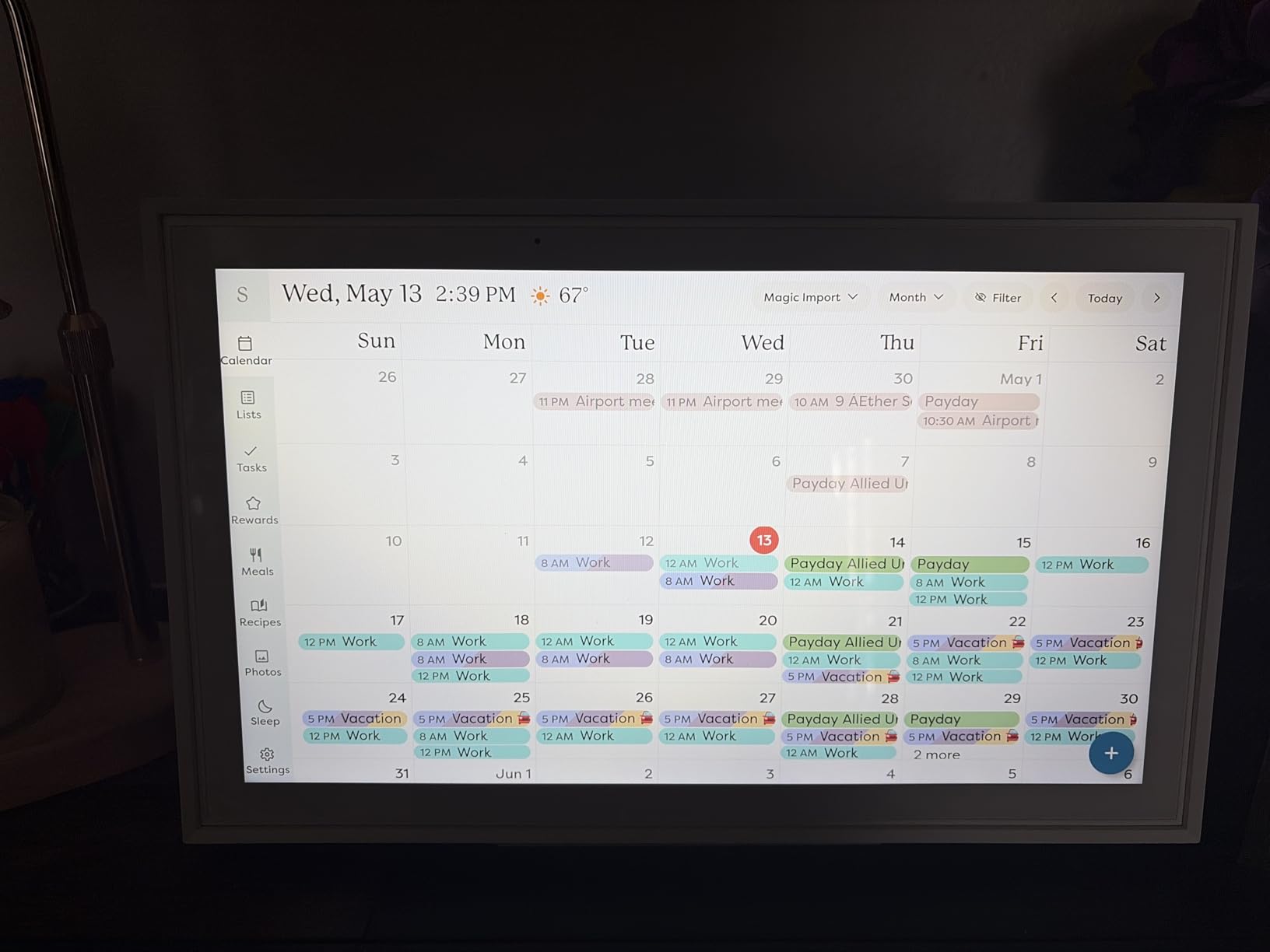 Skylight Calendar 2 - 15-inch Full HD Touchscreen Digital Calendar, Featured on Wirecutter - Wall Planner & Interactive Chore Chart, Smart Family Organizer, 16GB Storage, Wi-Fi, Wall Mount Included - Shadow Box, Silver customer photo 1