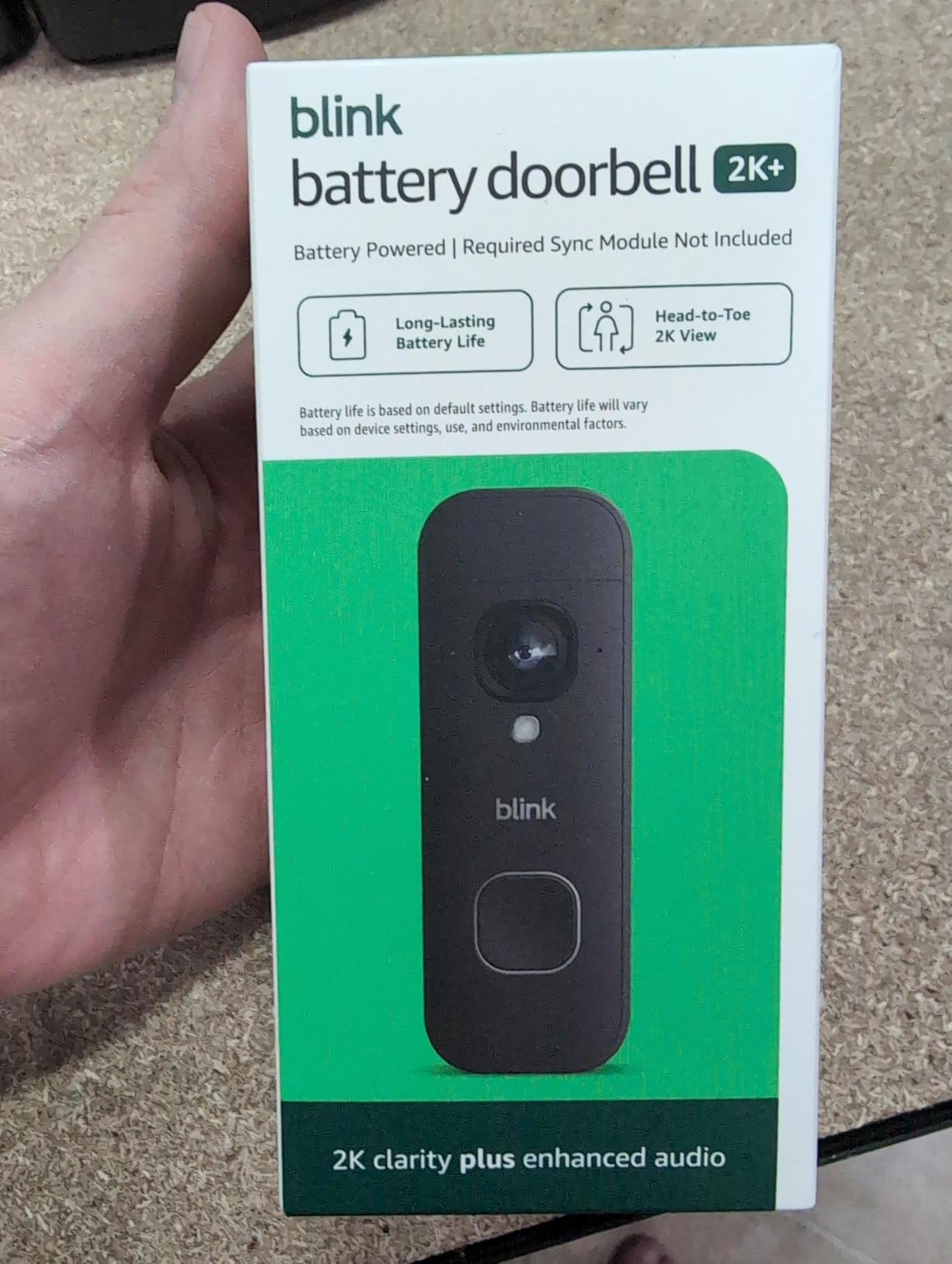 Blink Battery Doorbell 2K+ (newest model) - Wireless video doorbell, 2K resolution, enhanced audio. Required Sync Module not included - Add-On (Black) customer photo 1