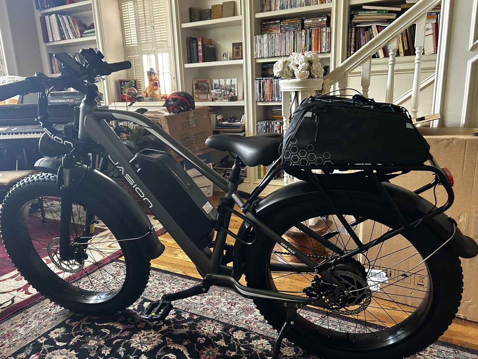 Jasion EB5 MAX Electric Bike for Adults with 2000W Peak Motor, 48V 15Ah (720Wh) Battery Electric Mountain Bike, 26'' x 4'' Fat Tire Ebike, 28+MPH Speed, Cruise Control, with Fenders, Rear Rack customer photo 1