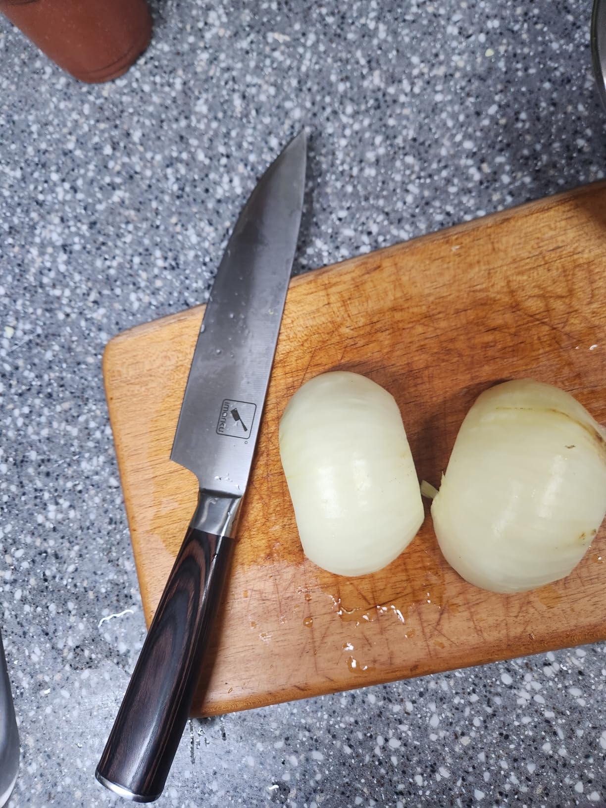 imarku High Carbon Stainless Steel Gyutou Knife Set with Block, Precision-Forged Razor Sharp 10-15 Edge, Ergonomic Non-Slip Handle, Built-in Sharpener, Brown, Best Gift Choice, Cooking Enthusiasts customer photo 1