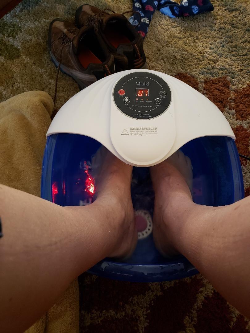 Collapsible Foot Spa Bath with Heat, Remote Control & 16 Massage Rollers, Fast Heating Pedicure Tub for Relaxing Tired Feet, Fits Men Size 12 customer photo 2
