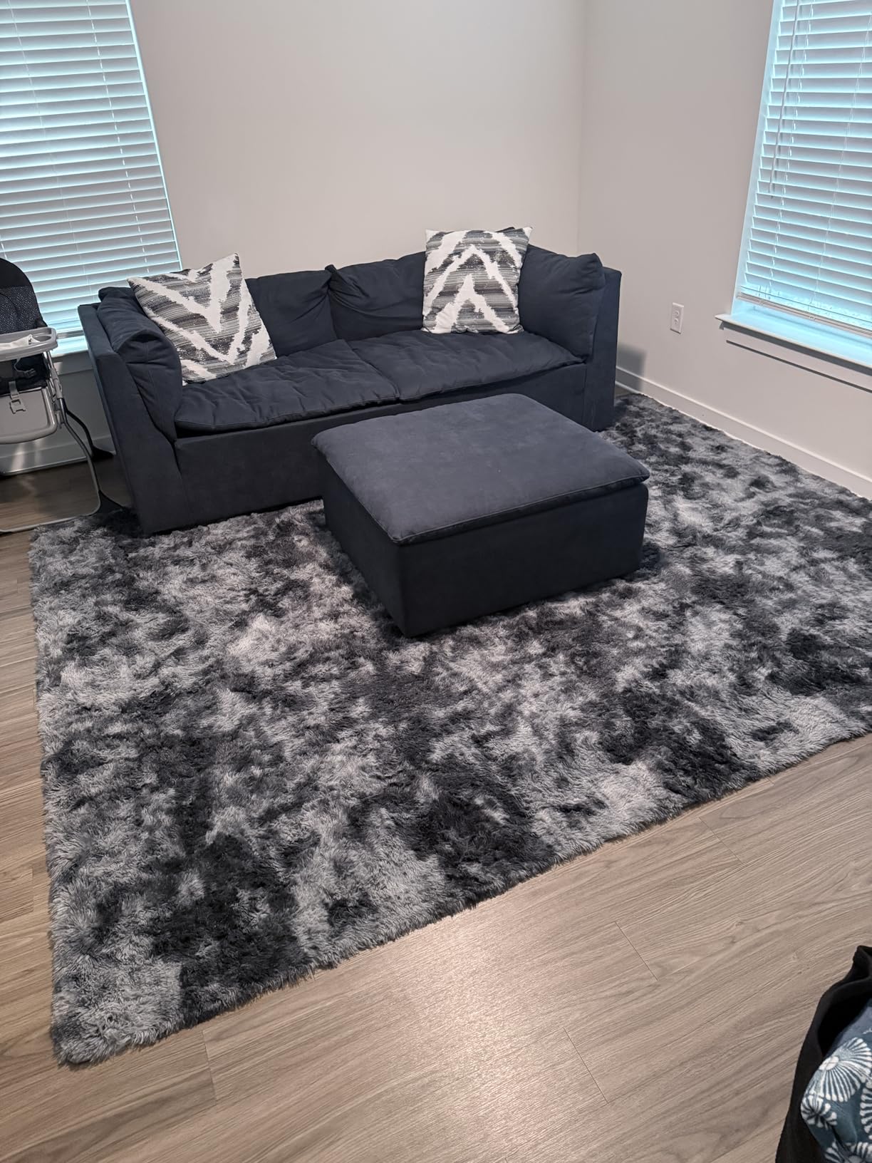8x10 Area Rugs for Living Room Bedroom: Black Grey Soft Fluffy Shag Upgrade Non-Slip High Pile Carpet Large Fuzzy Plush Indoor Floor Decor Shaggy Rug for Kid Boys Girls Playroom Nursery Modern Home customer photo 1