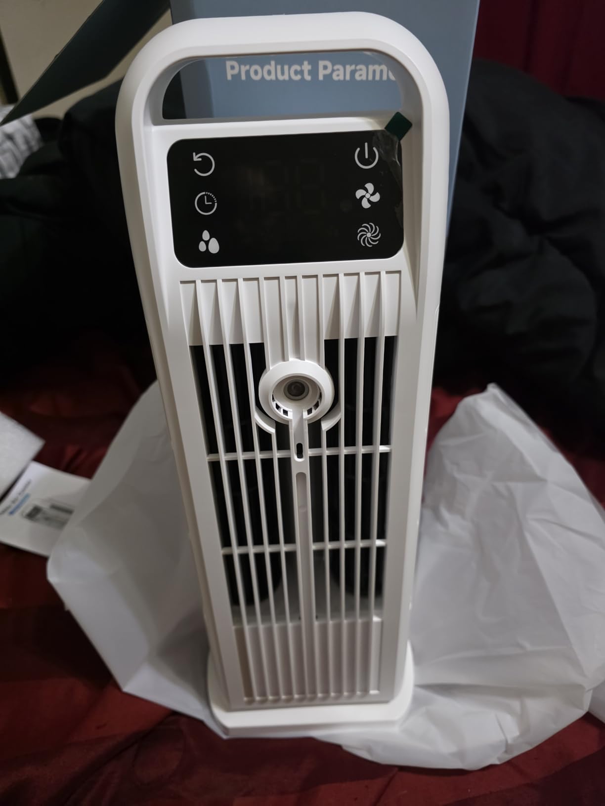 Portable Air Conditioner, 4 in 1 Evaporative Air Cooler with Remote Control, 1200ML Water Tank, 120 Oscillating, 4 Speeds, 12H Timer, Mist Spray Tower Fan for Home Office, White customer photo 2