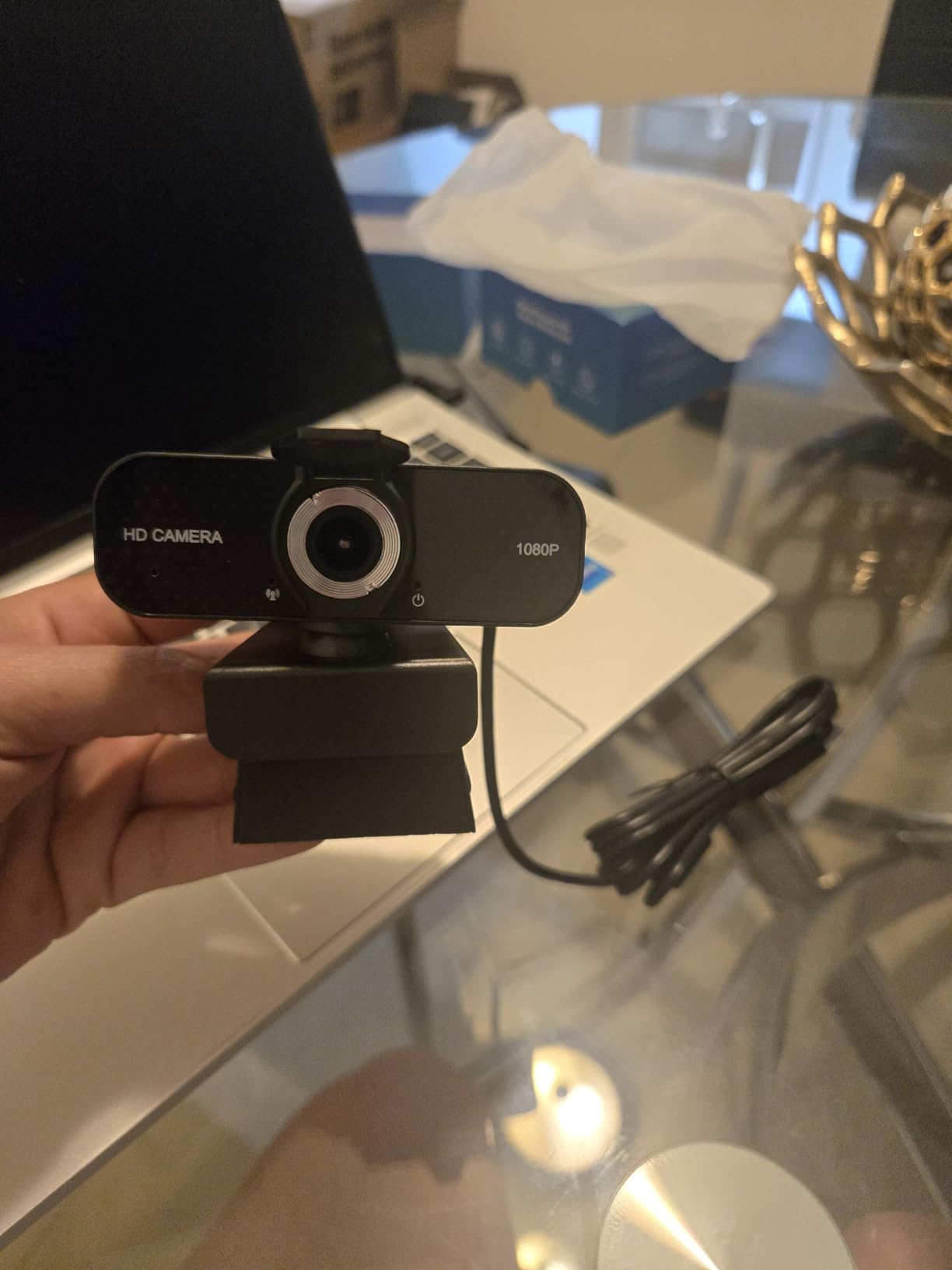 1080P HD Webcam with Noise-Canceling Mic, Auto Light Correction, Privacy Cover and Wide Angle Lens, Plug & Play USB Camera for Laptop/Desktop/PC/Mac customer photo 2