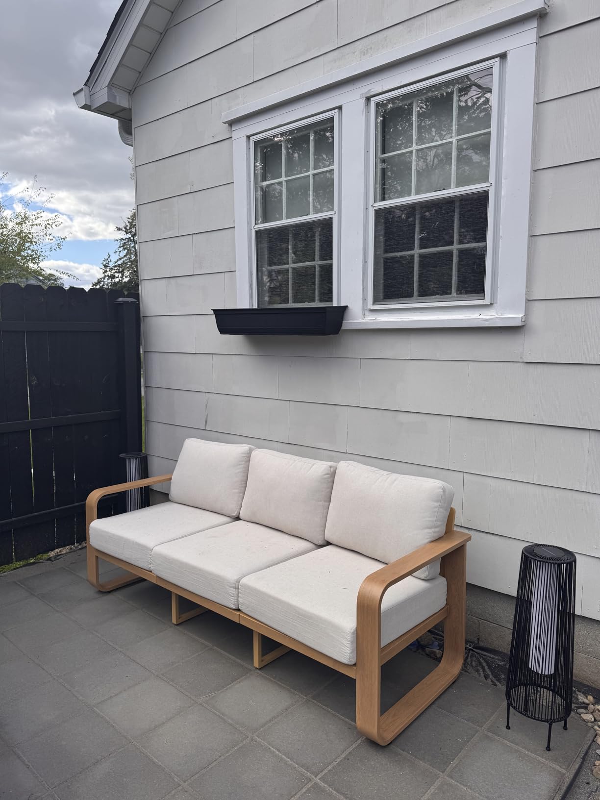 CHITA Aluminum Outdoor 3-Seater Sofa, Patio Furniture with 6.3in Thick High-Resilient Cushions & 100% Aluminum Frame, Modern Outdoor Patio Furniture for Poolside, Deck, Balcony customer photo 1