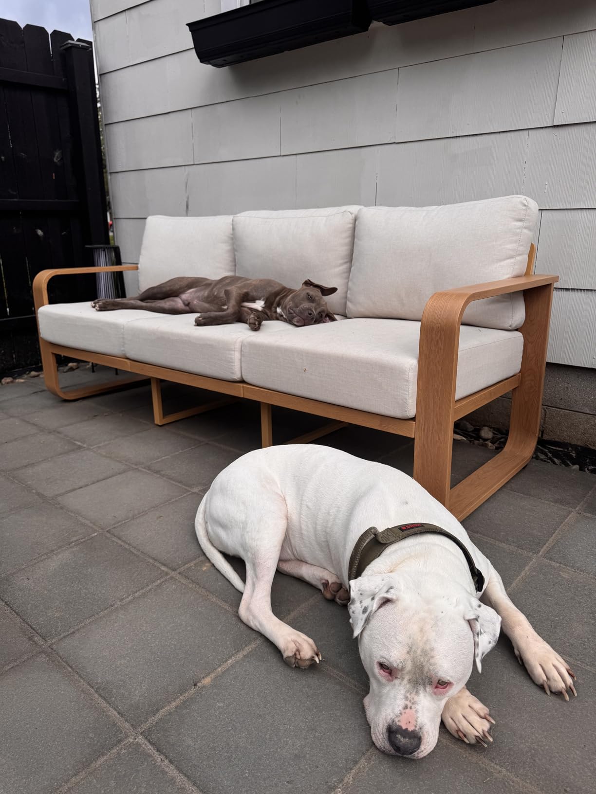 CHITA Aluminum Outdoor 3-Seater Sofa, Patio Furniture with 6.3in Thick High-Resilient Cushions & 100% Aluminum Frame, Modern Outdoor Patio Furniture for Poolside, Deck, Balcony customer photo 2