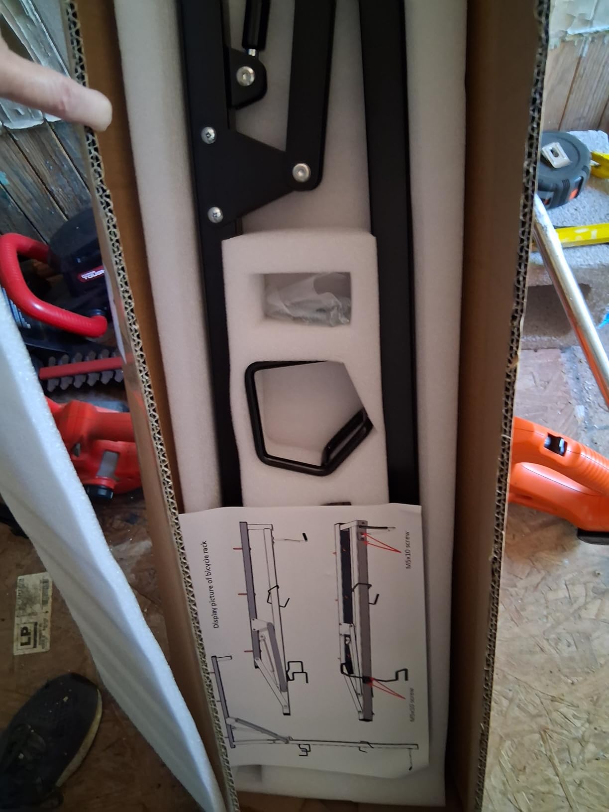 Ceiling Mounted Horizontal Bike Rack - Overhead Storage Space Saver, Ideal for Apartments, Garages & Tight Spaces customer photo 1