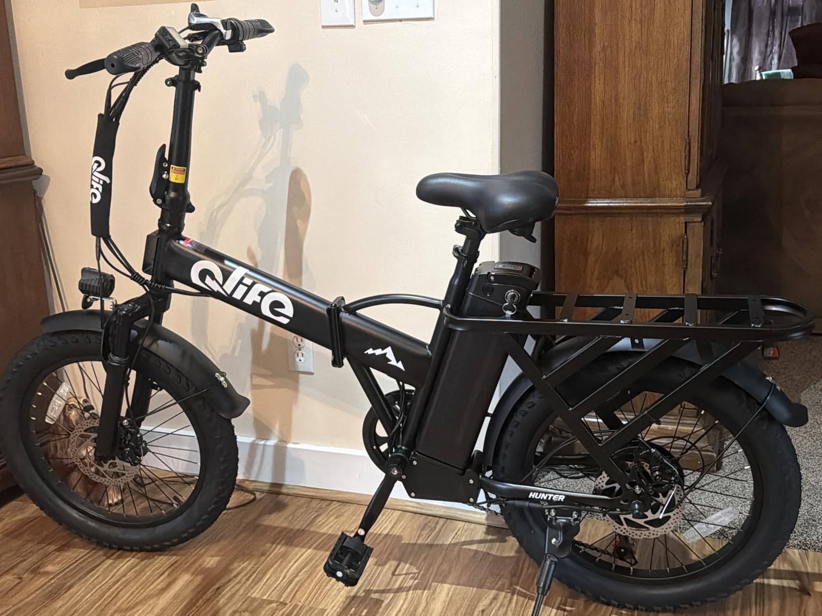 Qlife Hunter Foldable Electric Bike for Adults, Peak 1200W Ebike with 48V 13.5Ah Battery, 65-Mile Range, Heavy-Duty Rear Rack, 20-Inch Fat Tires, Folding E Bike for Commuting & Outdoor Use customer photo 1