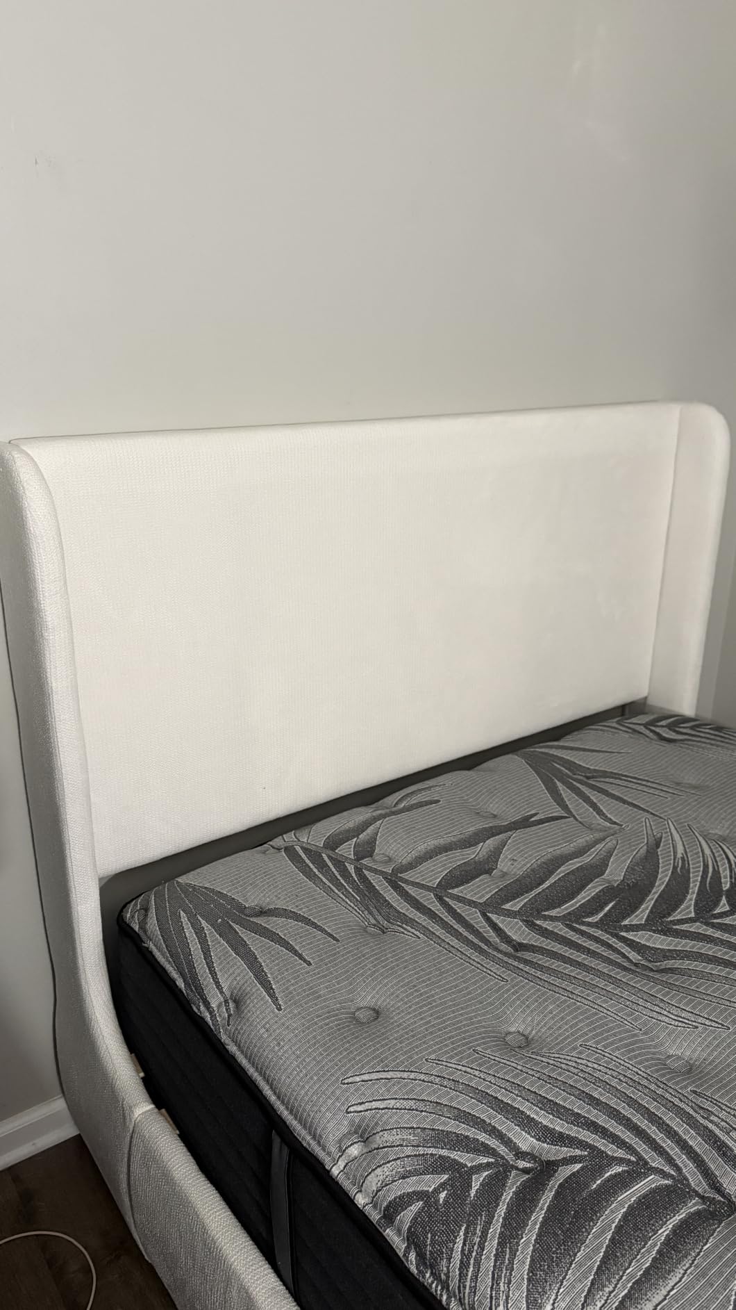RECCI King Upholstered Wingback Bed Frame with Storage Drawers, 52
