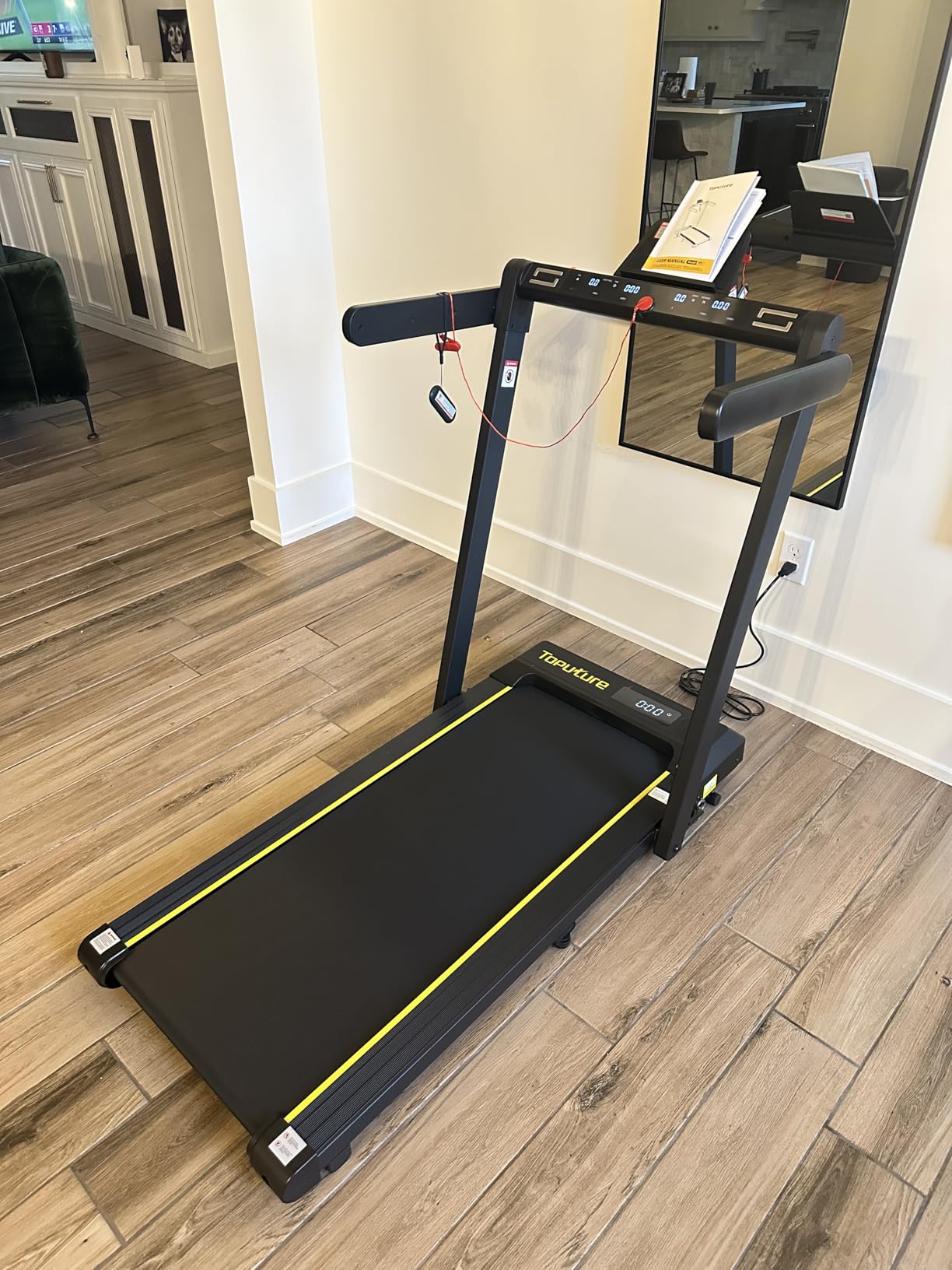 TOPUTURE Walking Pad Treadmill with 12% Incline, 4 in 1 Foldable Treadmill with Handle Bar for Home/Office, Under Desk Treadmills Portable Folding Walking Pad with App & Bluetooth Speaker, 0.6-10MPH customer photo 2