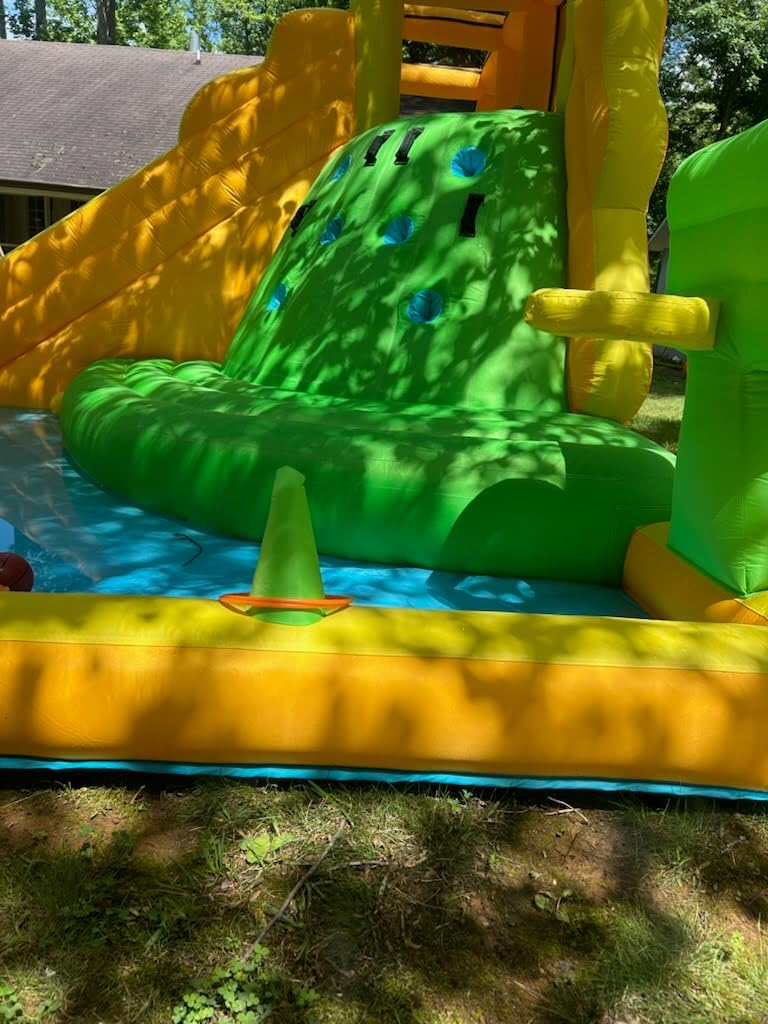 AirMyFun Inflatable Water Slide for Kids Backyard, 10 in 1 Water Park with Double Long Slides, Climbing Wall, Basketball Hoop, Water Cannon, Inflatable Water Bounce House with Blower customer photo 1