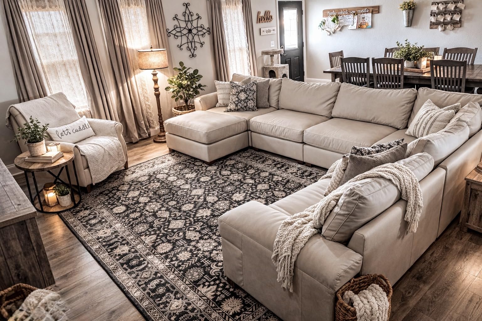 EASE MOOSE Oversized Modular Sectional Sofa, Leather Sectional Couch with Wide Deep Seat, Scratch Resistant Faux Leather Material, L Shaped Sofa for Big Spaces, Beige customer photo 2